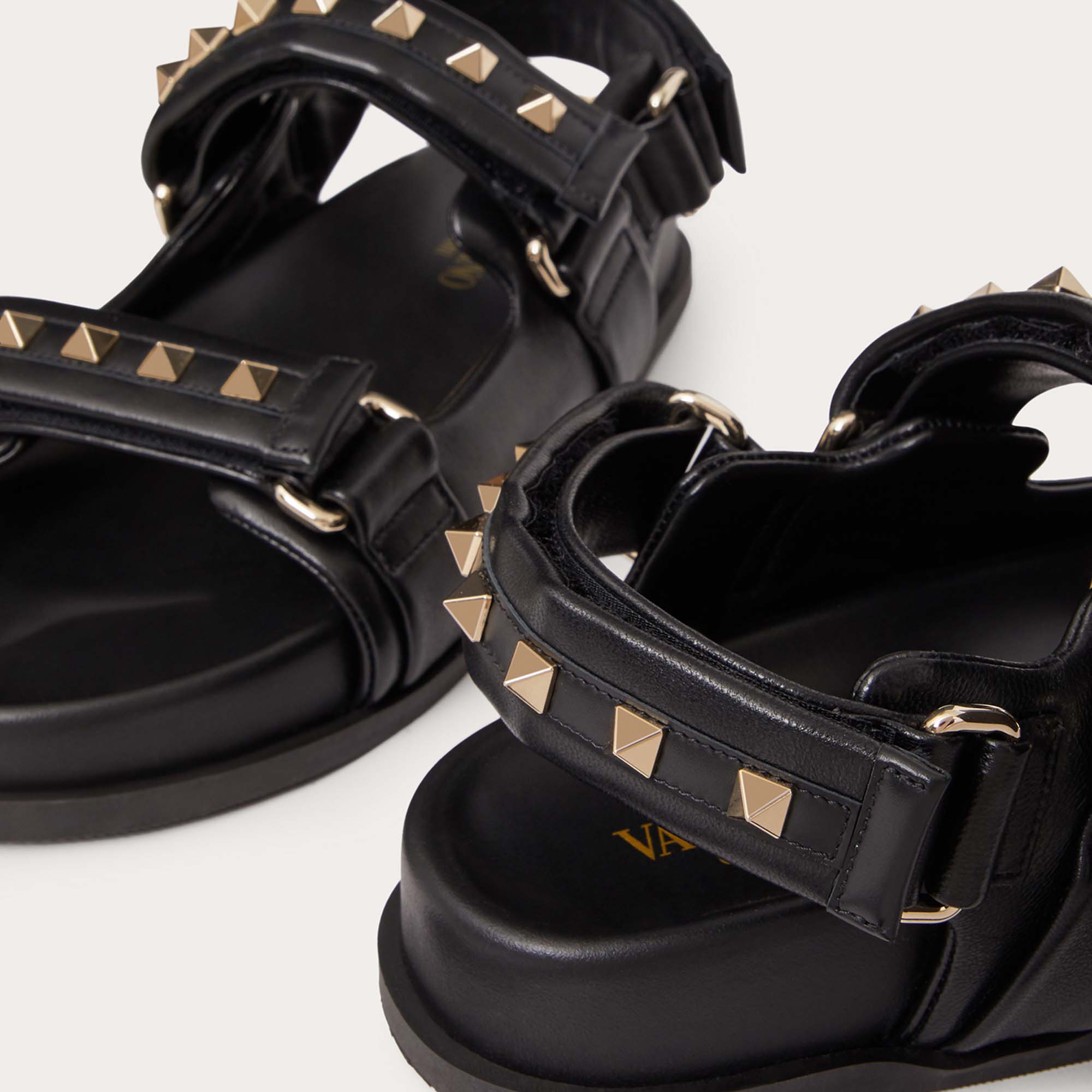 

Valentino Black Leather Rockstud Sandals Size