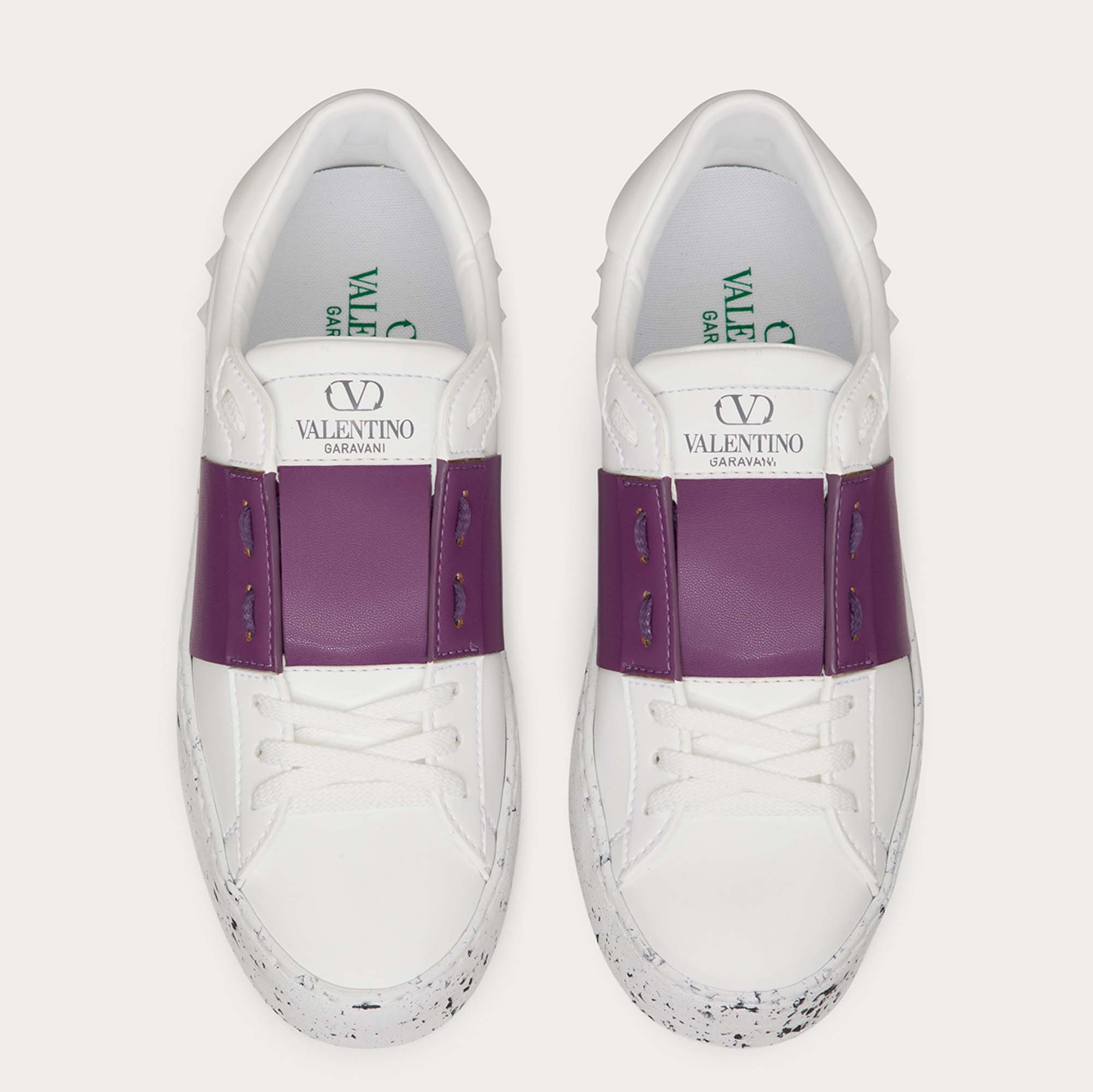 

Valentino White/Purple Leather Open For A Change Sneakers Size