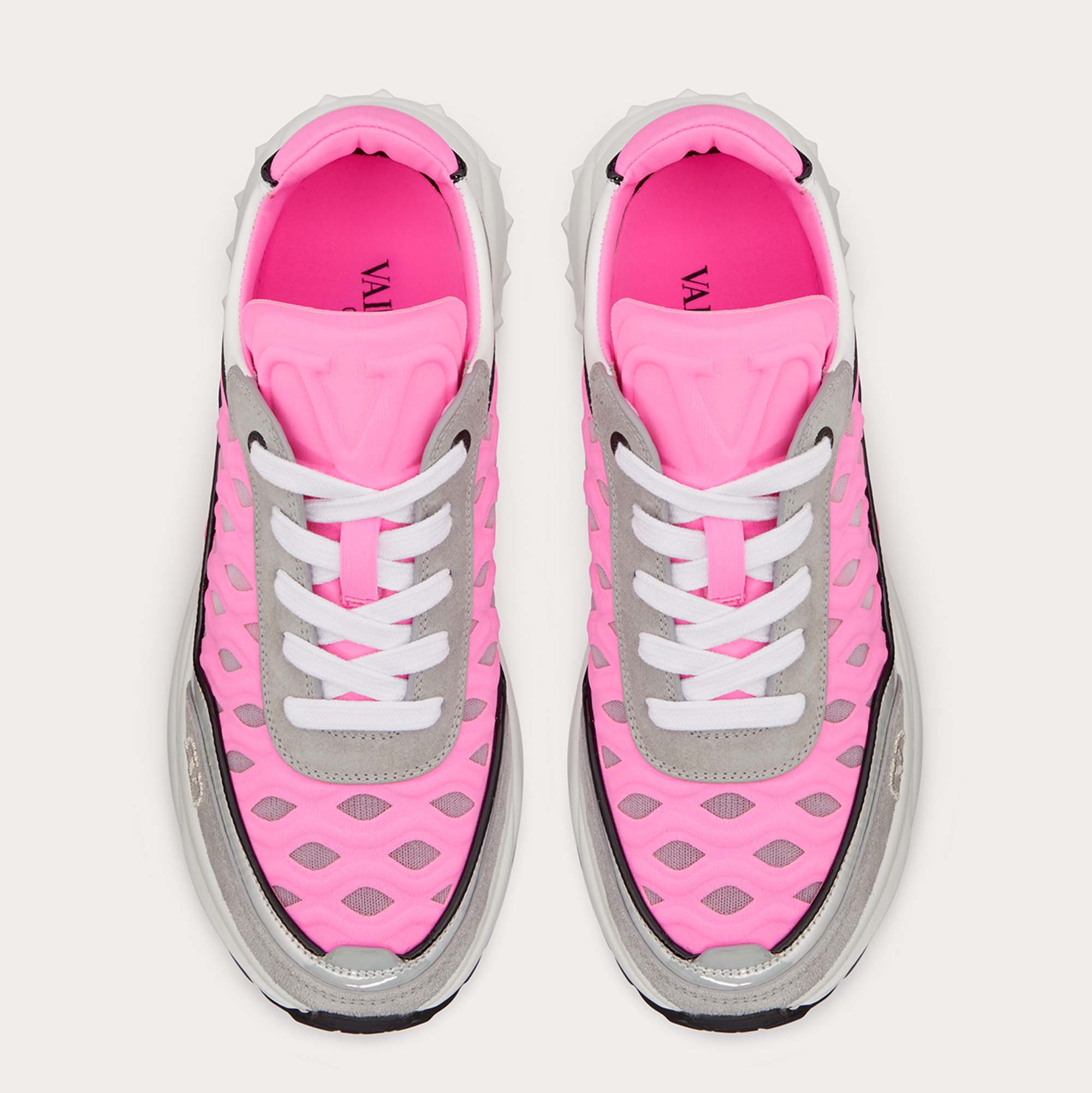 

Valentino Pink/Grey Neoprene And Mesh Ready Go Runner Sneaker Size