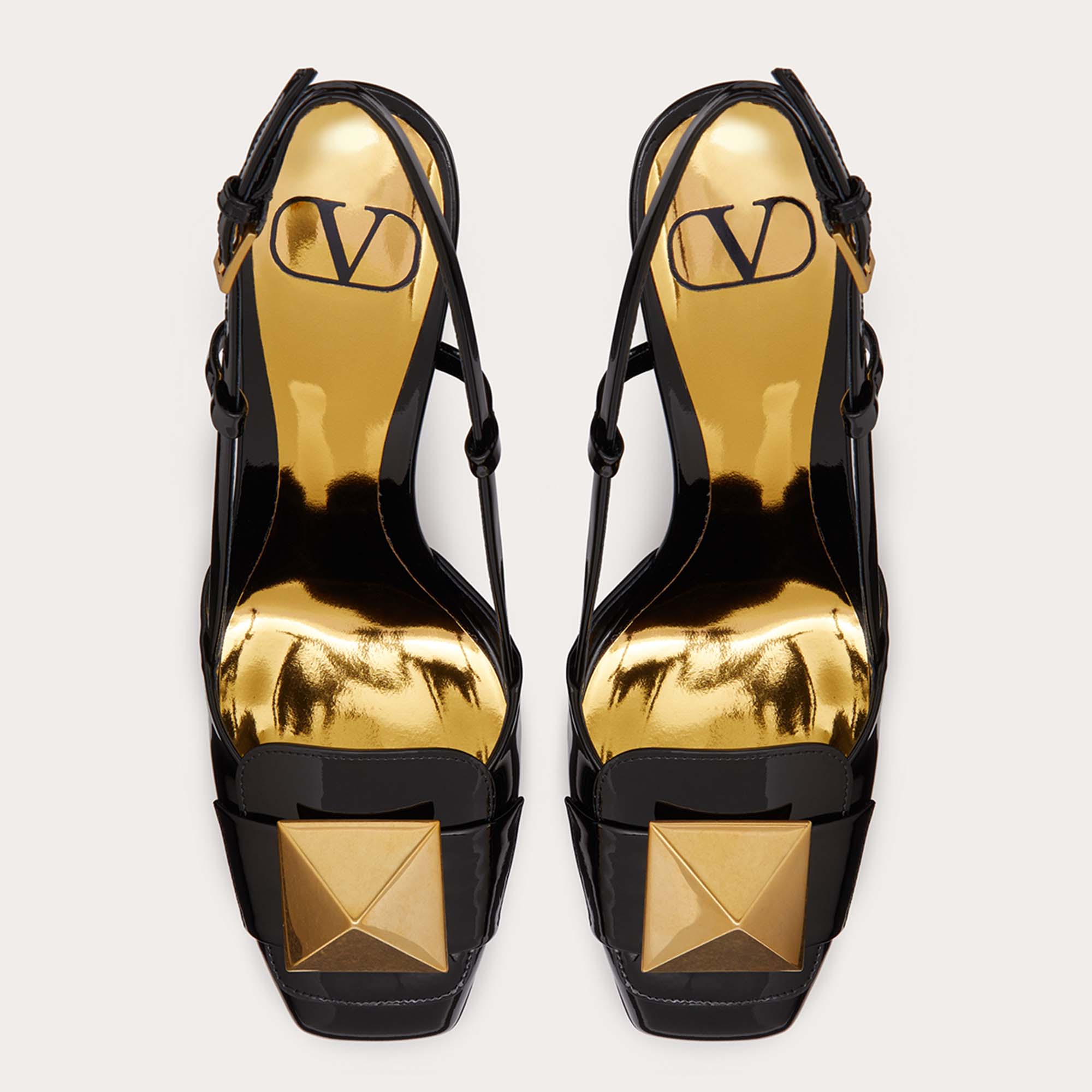 

Valentino Black Leather One Stud Slingback Pump Size