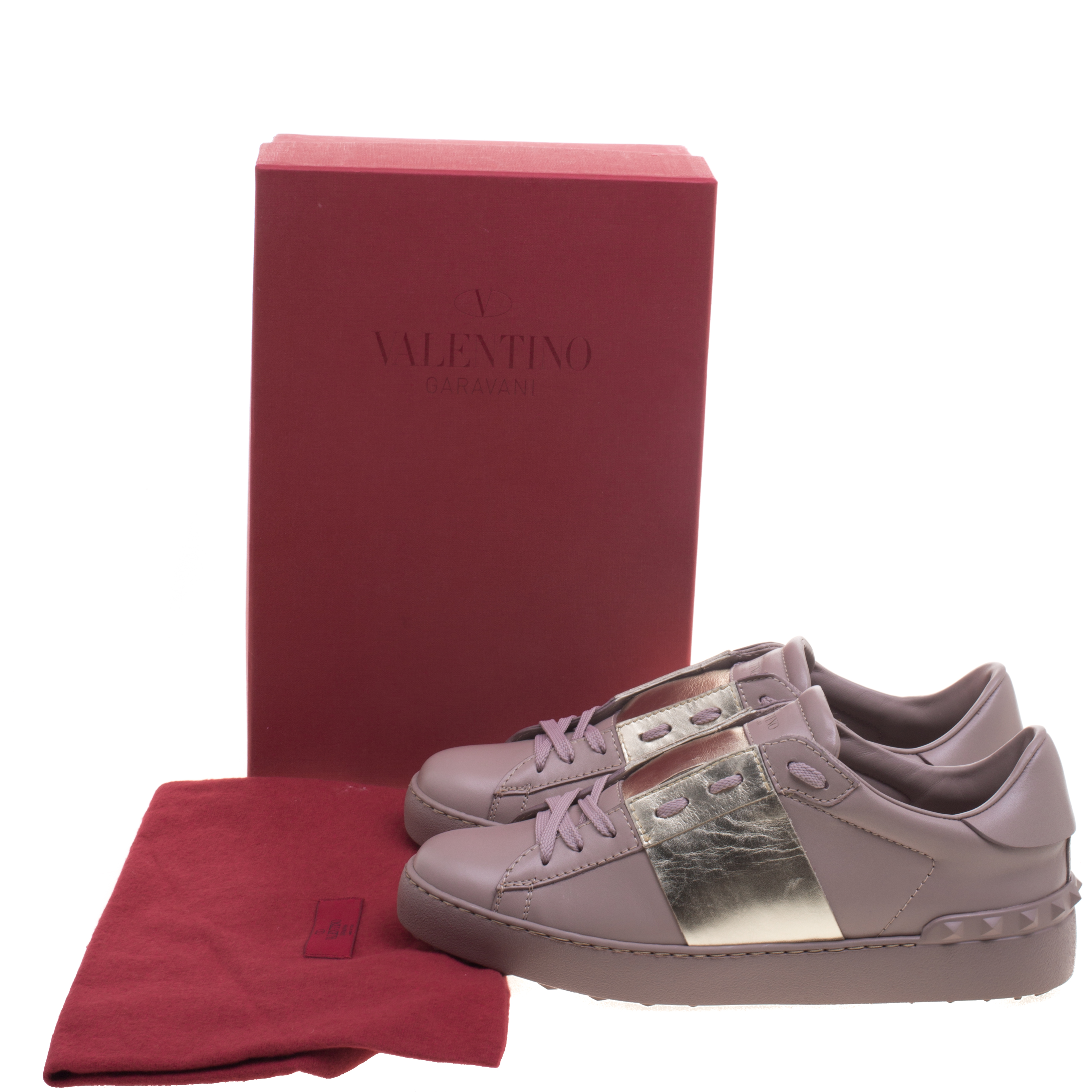 pink and gold valentino trainers