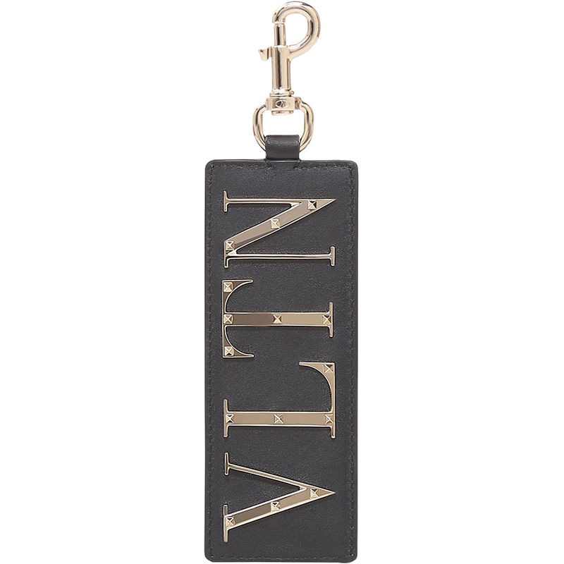 Valentino Black Leather VLTN Bag Charm