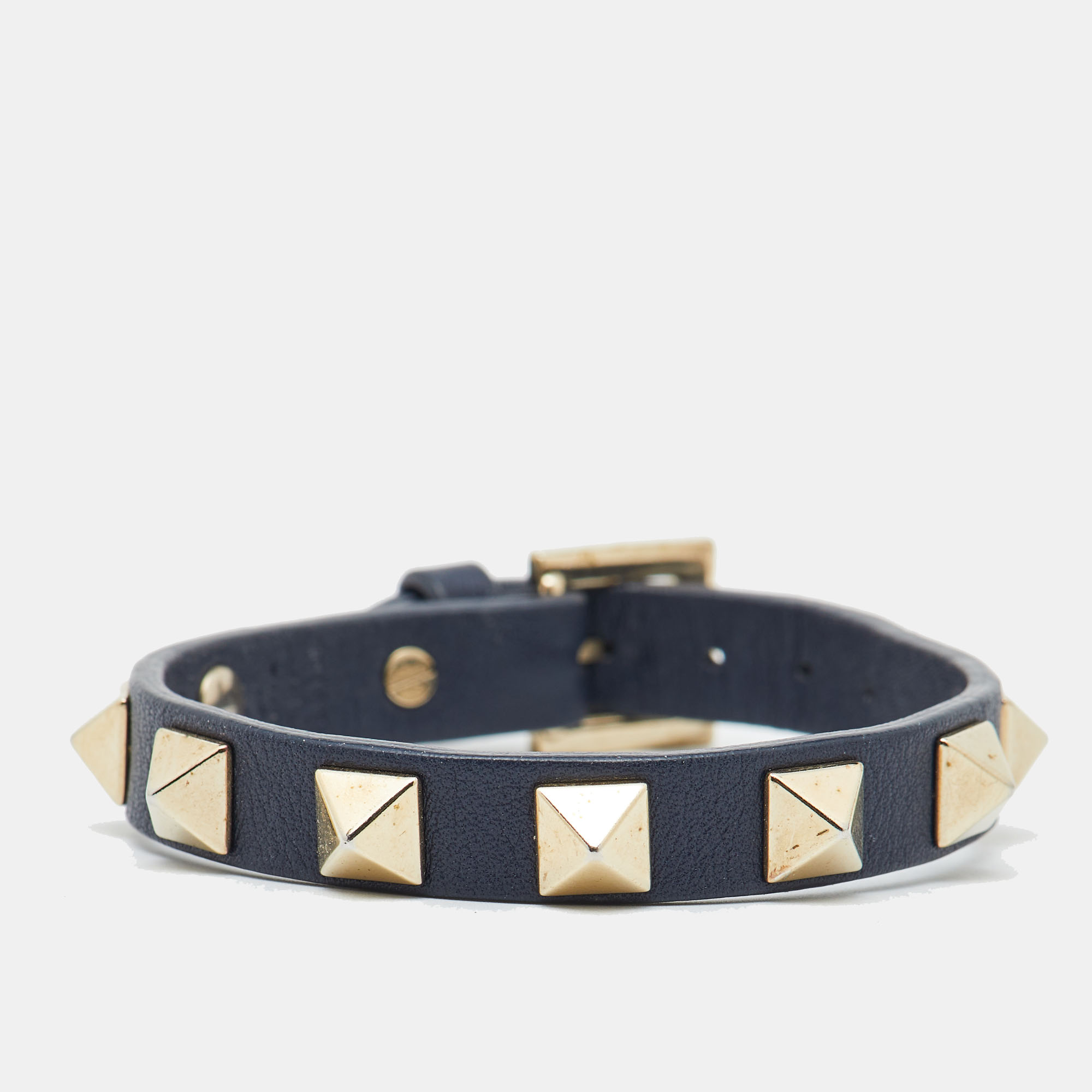 

Valentino Rockstud Navy Blue Leather Bracelet