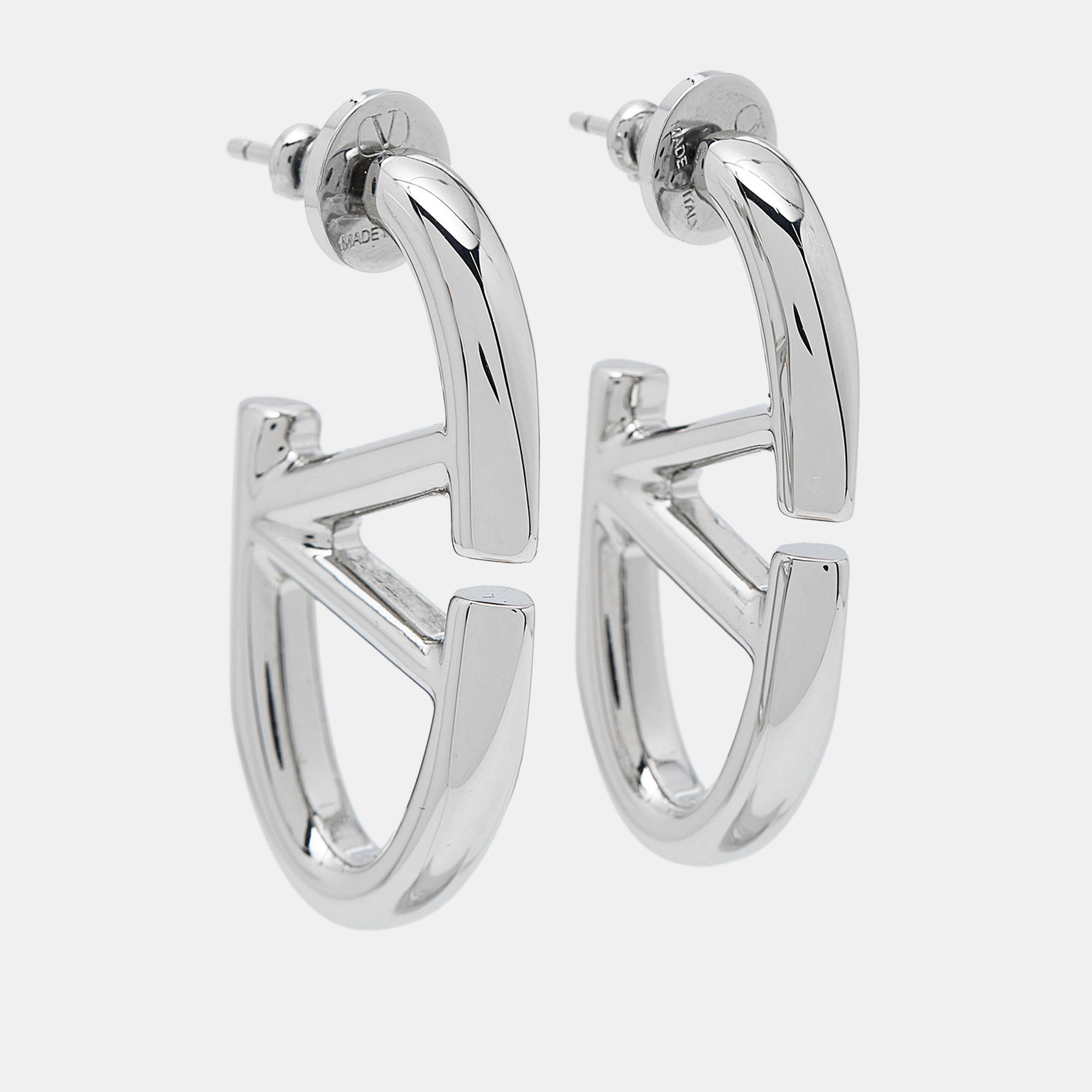 

Valentino Vlogo Silver Tone Metal Earrings