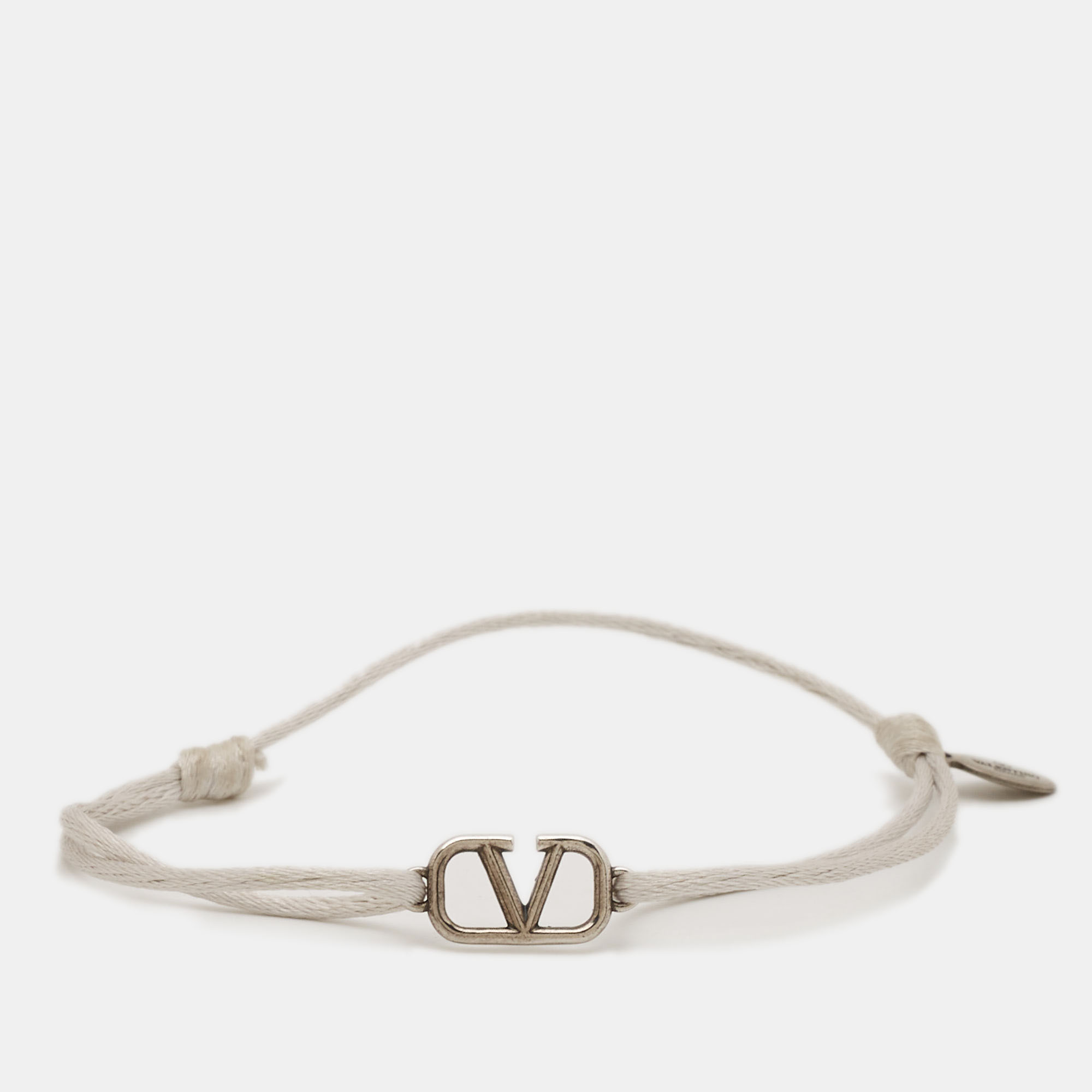 

Valentino VLogo SIlver Tone Cord Bracelet