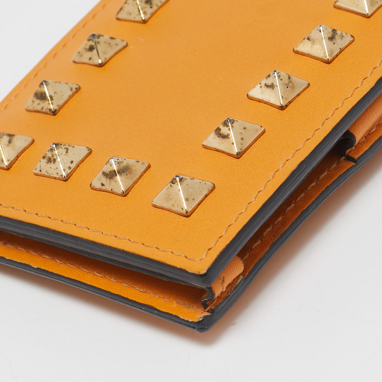 Valentino Mustard Leather Rockstud iPhone Flip Case 