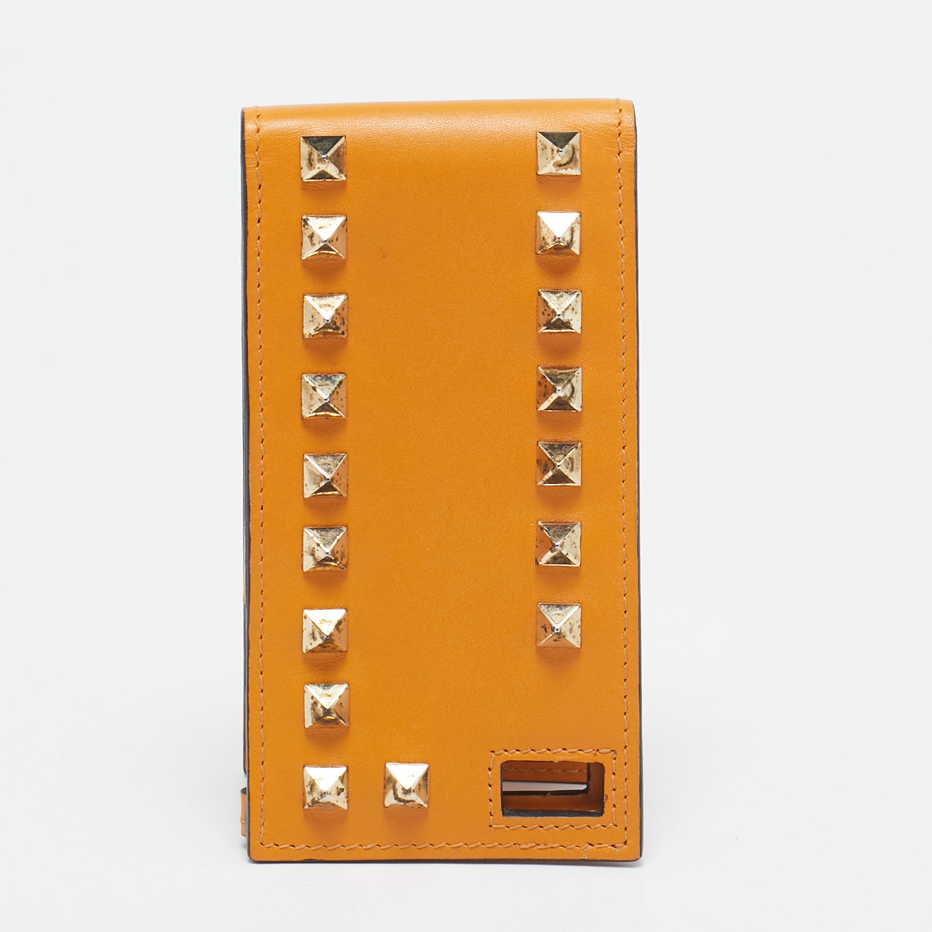 Valentino Mustard Leather Rockstud iPhone Flip Case 