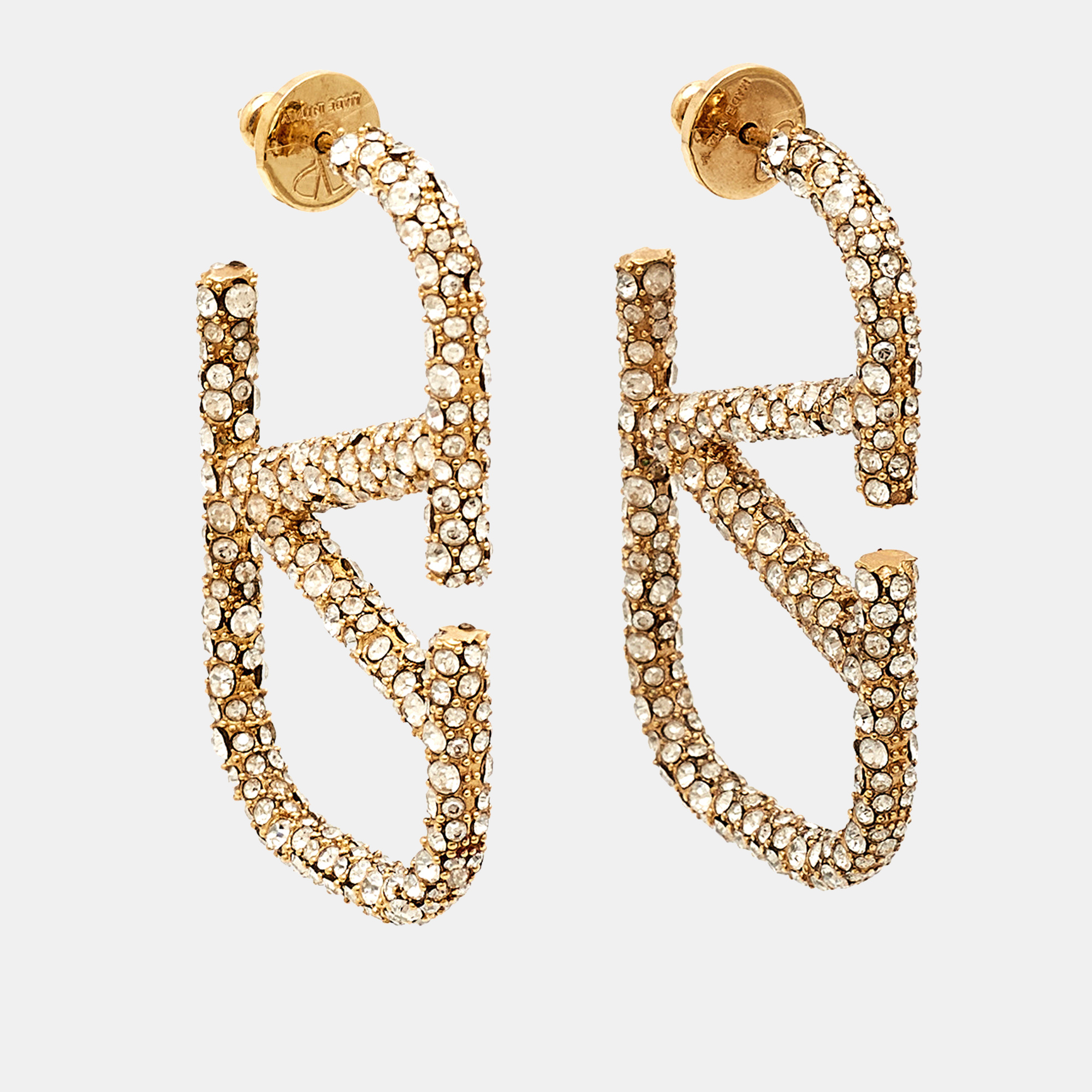 

Valentino VLogo Signature Crystals Gold Tone Earrings