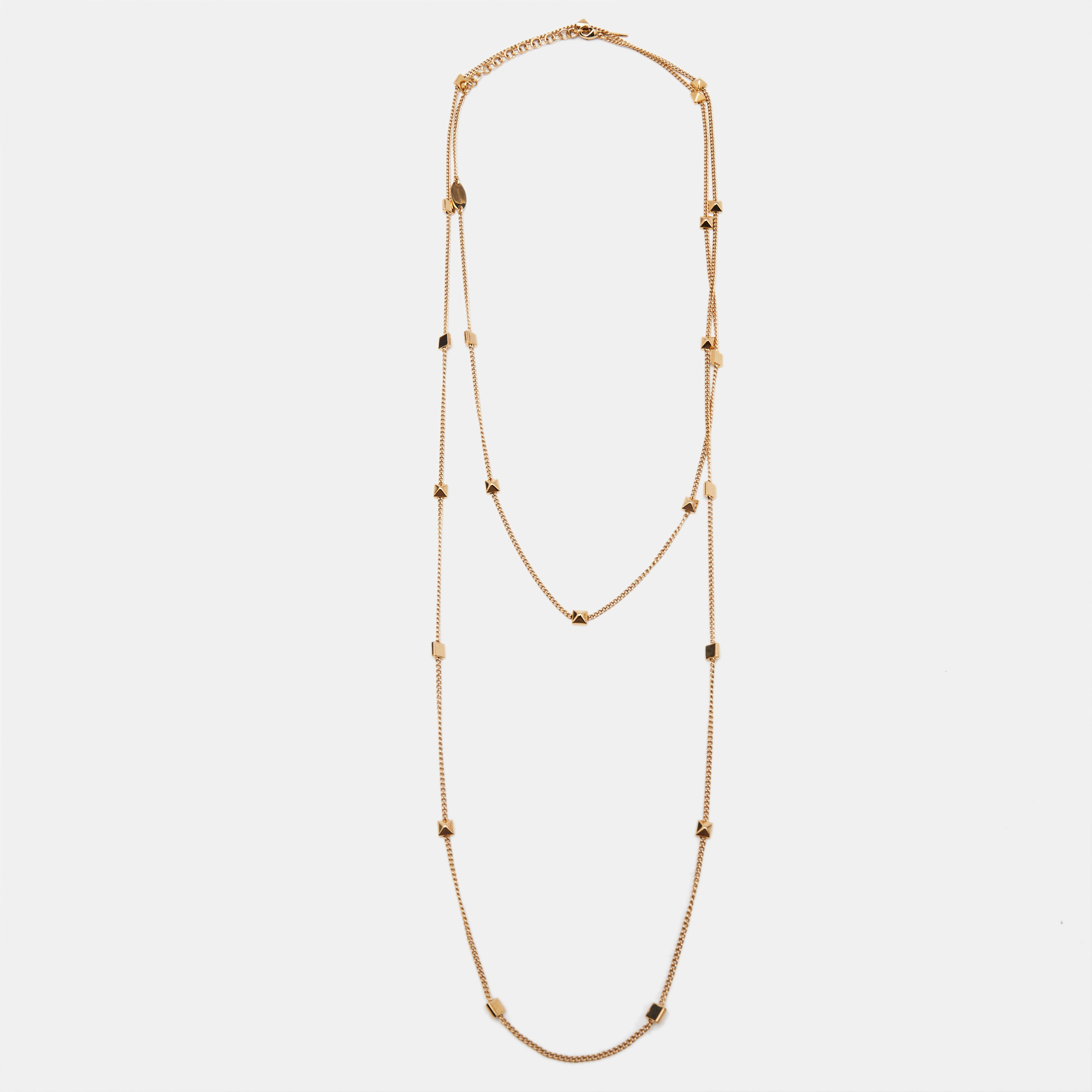 

Valentino Rockstud Gold Tone Long Necklace