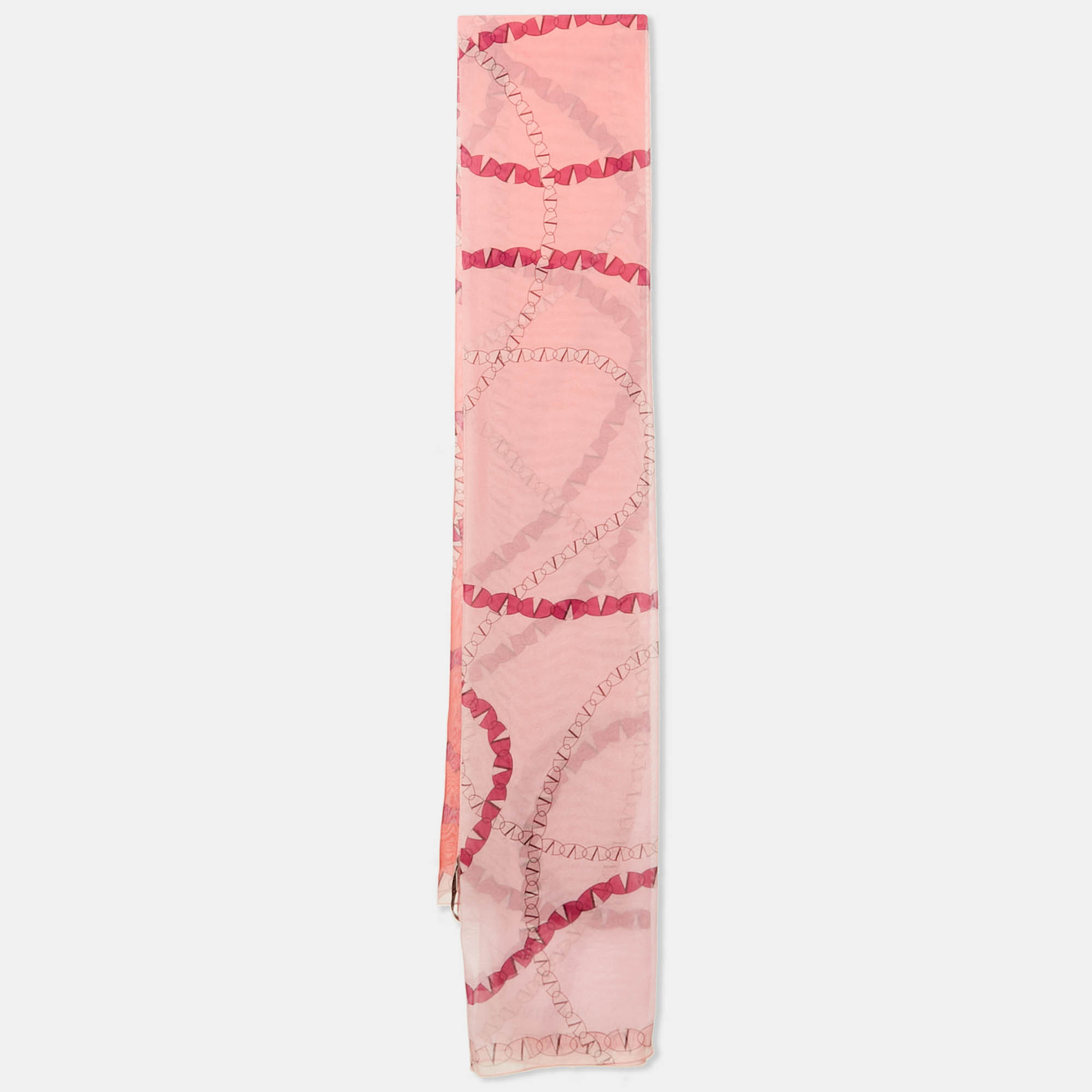 

Valentino Pink/Red Ombre Printed Silk Stole