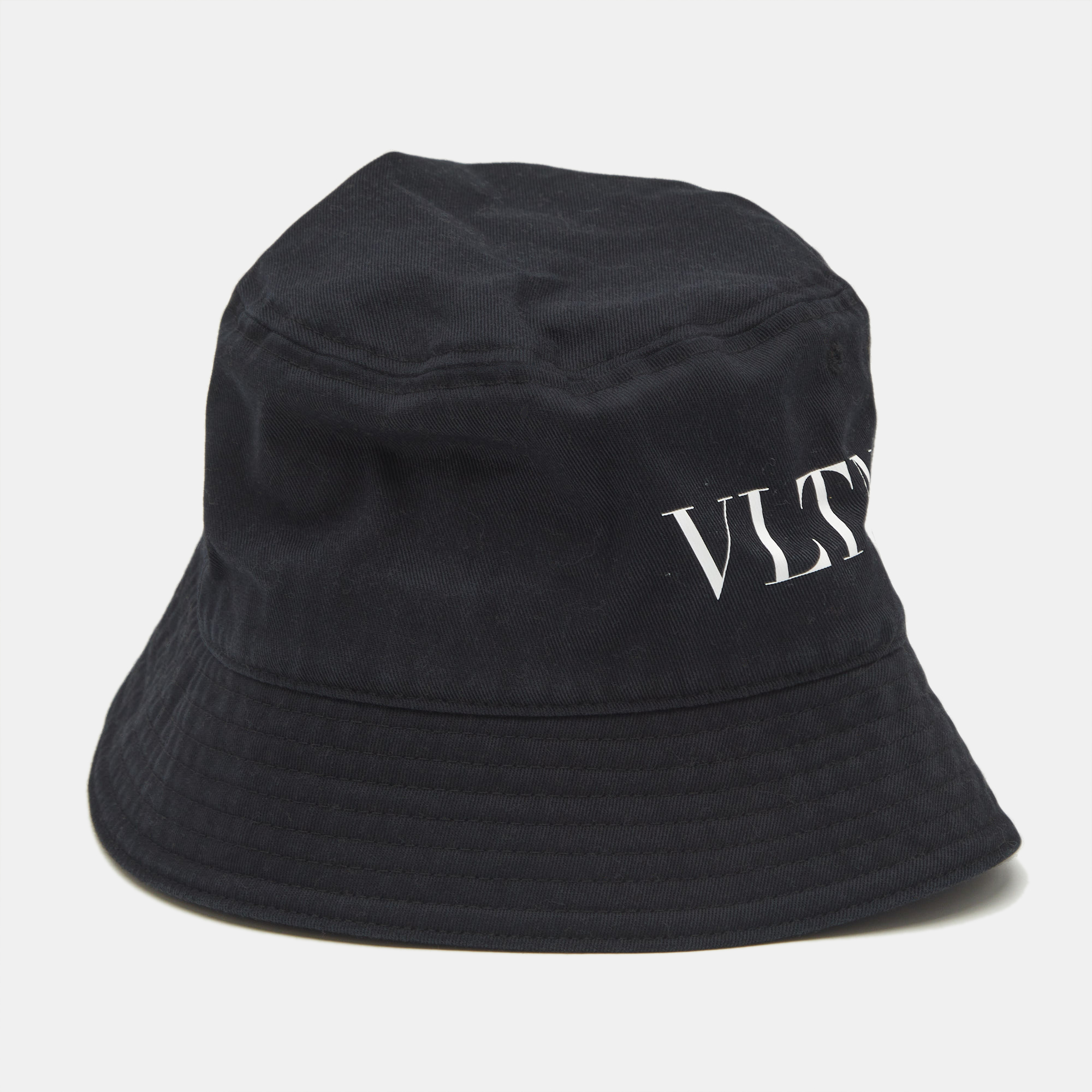 

Valentino Black VLTN Print Cotton Bucket Hat Size