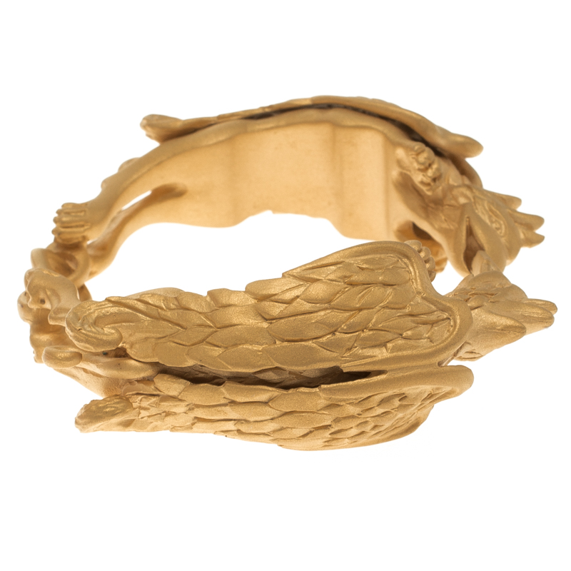 Valentino Gryphon Gold Tone Cuff Bracelet 17cm