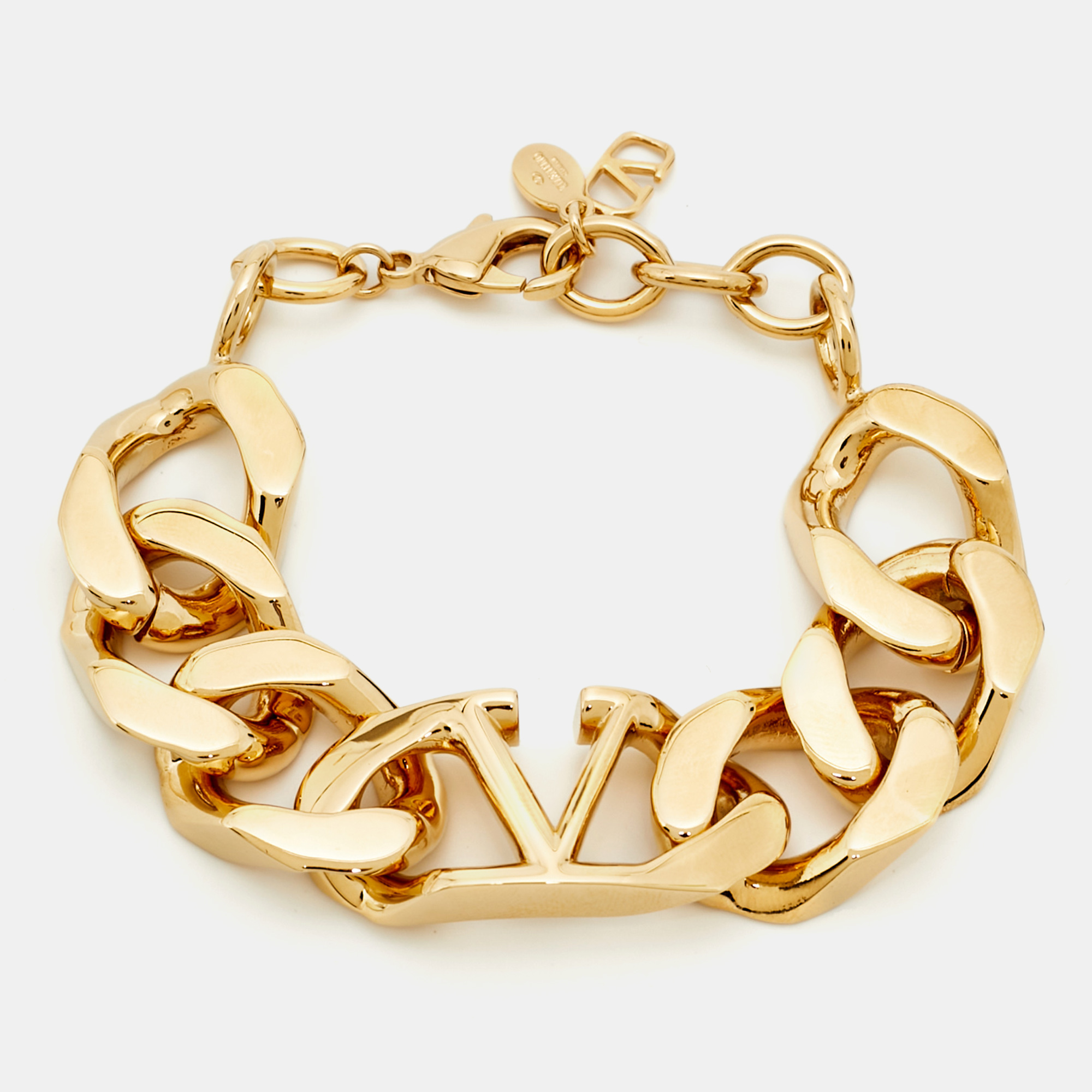 

Valentino Chunky Vlogo Gold Tone Chain Link Bracelet