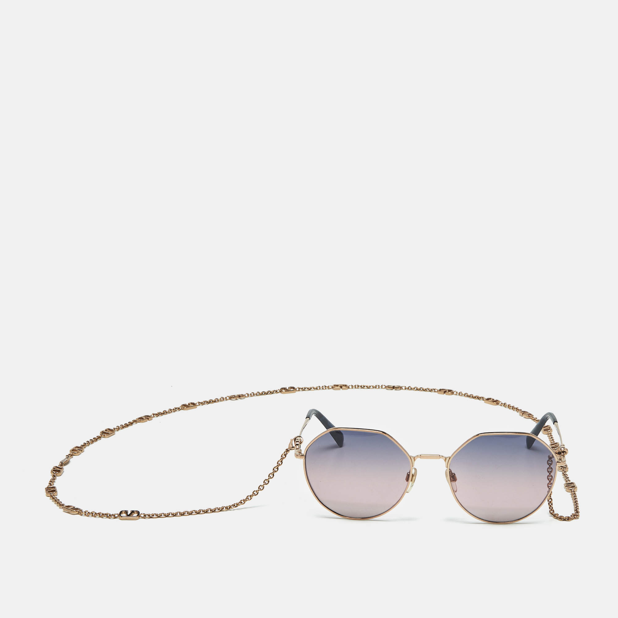 

Valentino Blue/Pink Gradient VA 2043 Vlogo Chain Geometric Sunglasses