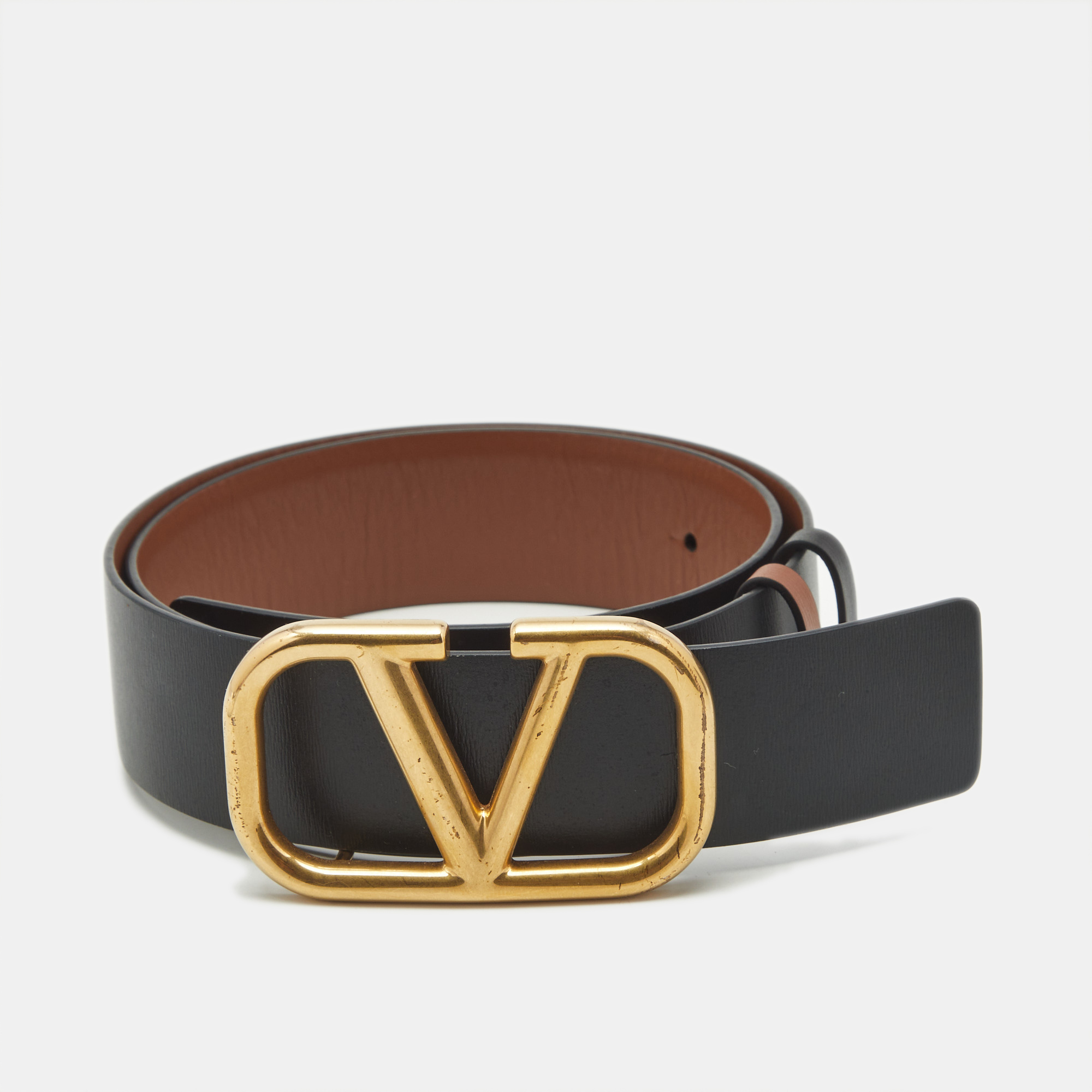 

Valentino VLogo Signature 80 CM Reversible Belt Black/Brown Leather
