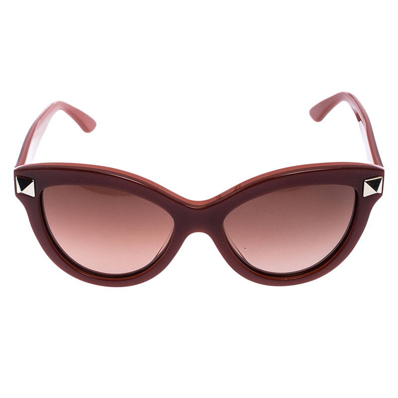 

Valentino Burgundy/Brown Gradient V695S Rockstud Cat Eye Sunglasses