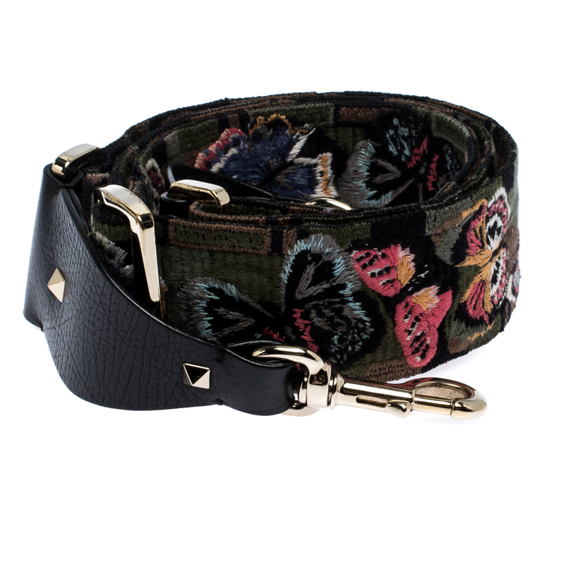 

Valentino Multicolor Fabric Camubutterfly Guitar Strap