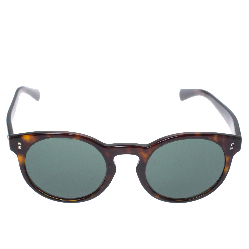 

Valentino Havana/Smoke Green VA4009 Round Sunglasses