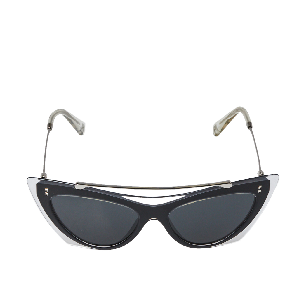 

Valentino Black & Clear / Grey VA 4041 Cat Eye Sunglasses