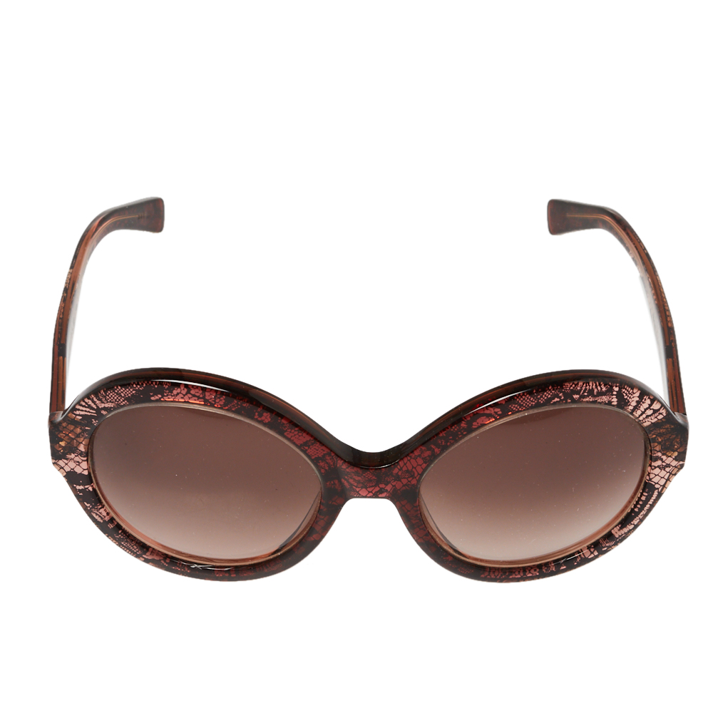 

Valentino Bordeaux/ Brown Gradient Lace Detail V668S Round Sunglasses