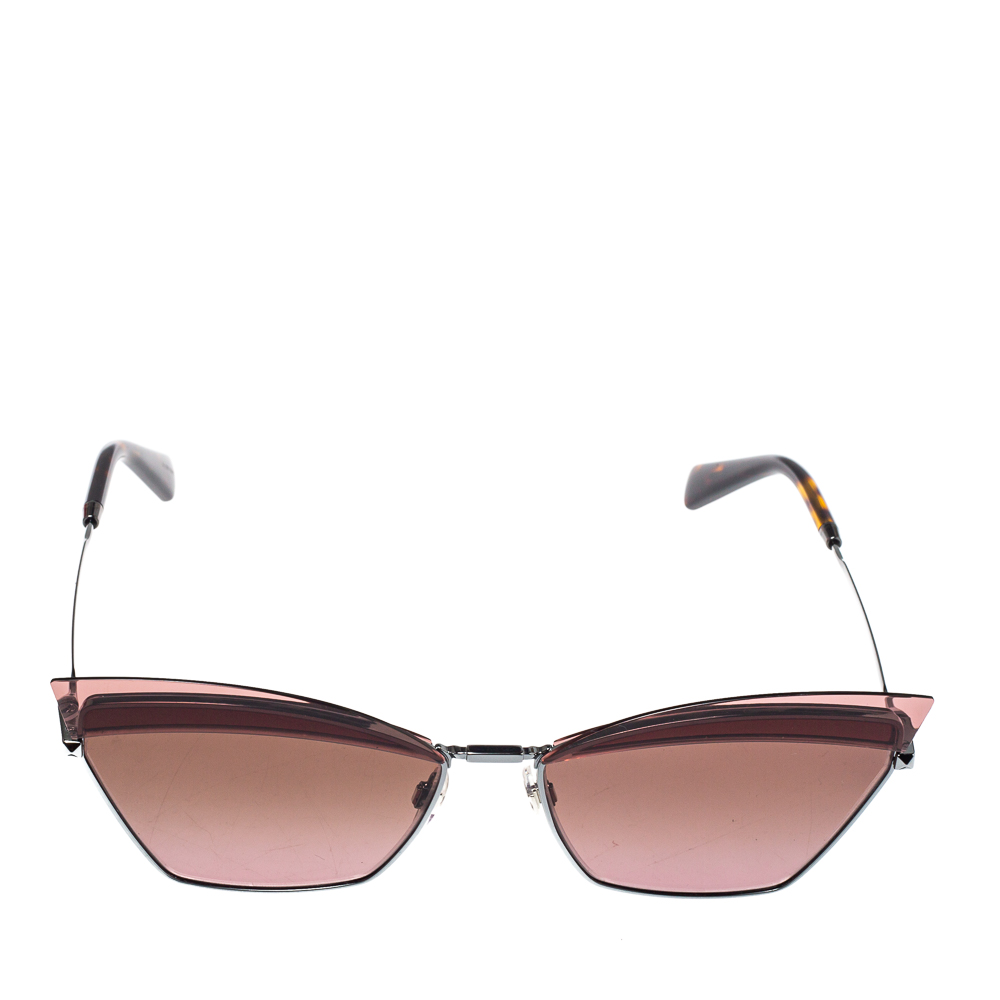 

Valentino Gunmetal Tone/ Rose & Green Gradient VA 2029 Cateye Sunglasses, Pink