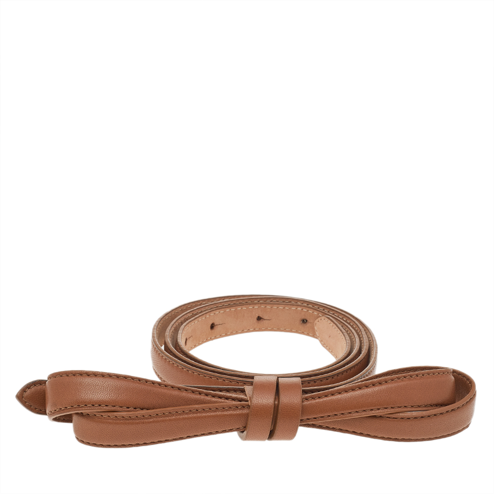 

Valentino Brown Leather Bow Waist Belt