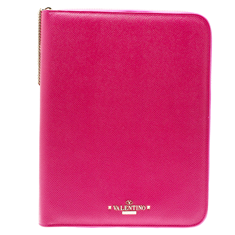 Pre Owned Valentino Pink Leather iPad Case 
