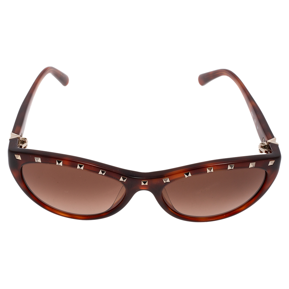 

Valentino Brown Acetate V641S Gradient Studded Cat Eye Sunglasses
