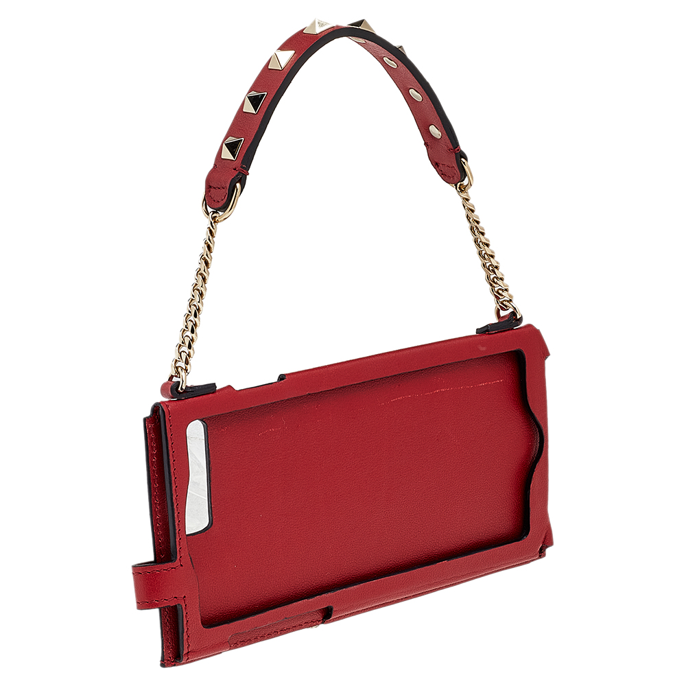 

Valentino Red Leather Rockstud iPhone 6 Plus Case