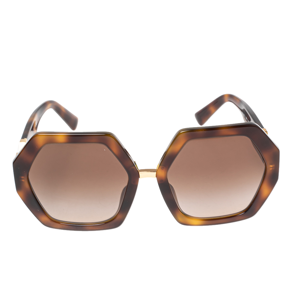 

Valentino Brown Havana VA 4053 Geometric Gradient Sunglasses
