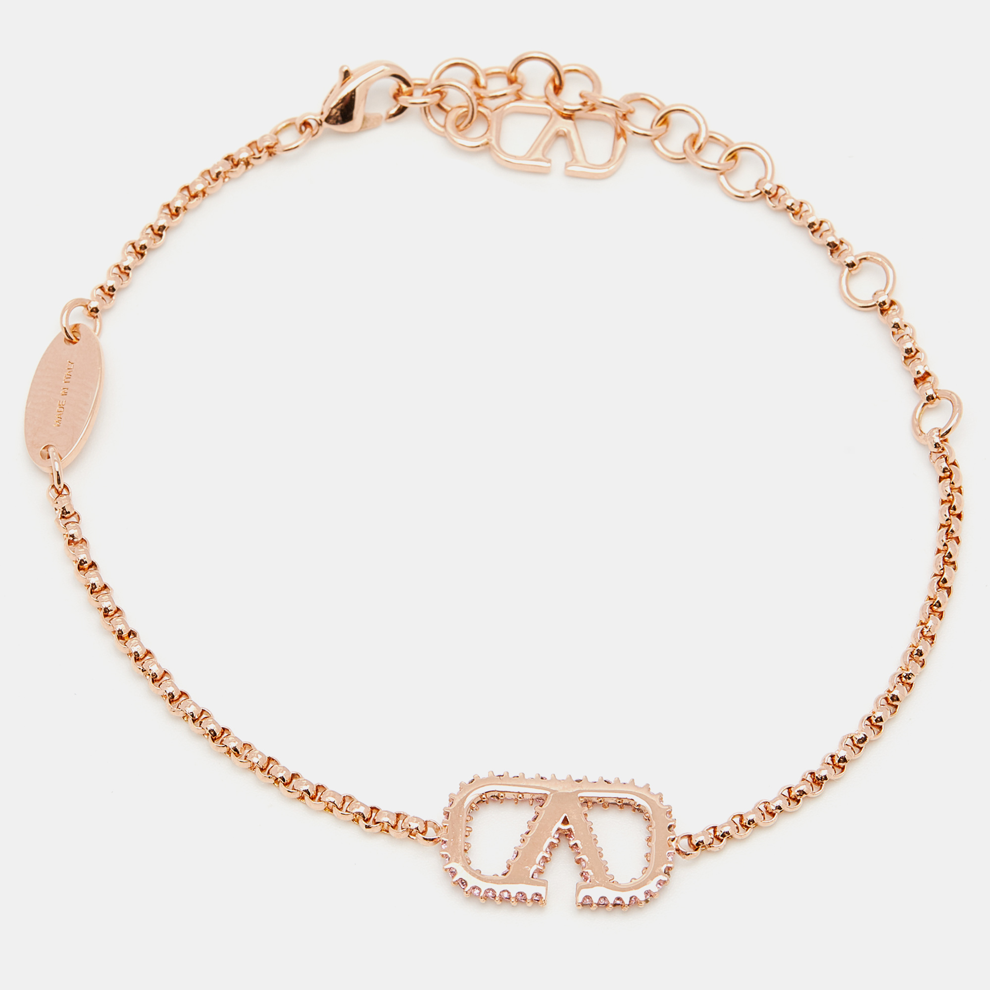 

Valentino Vlogo Signature Crystals Rose Gold Tone Bracelet