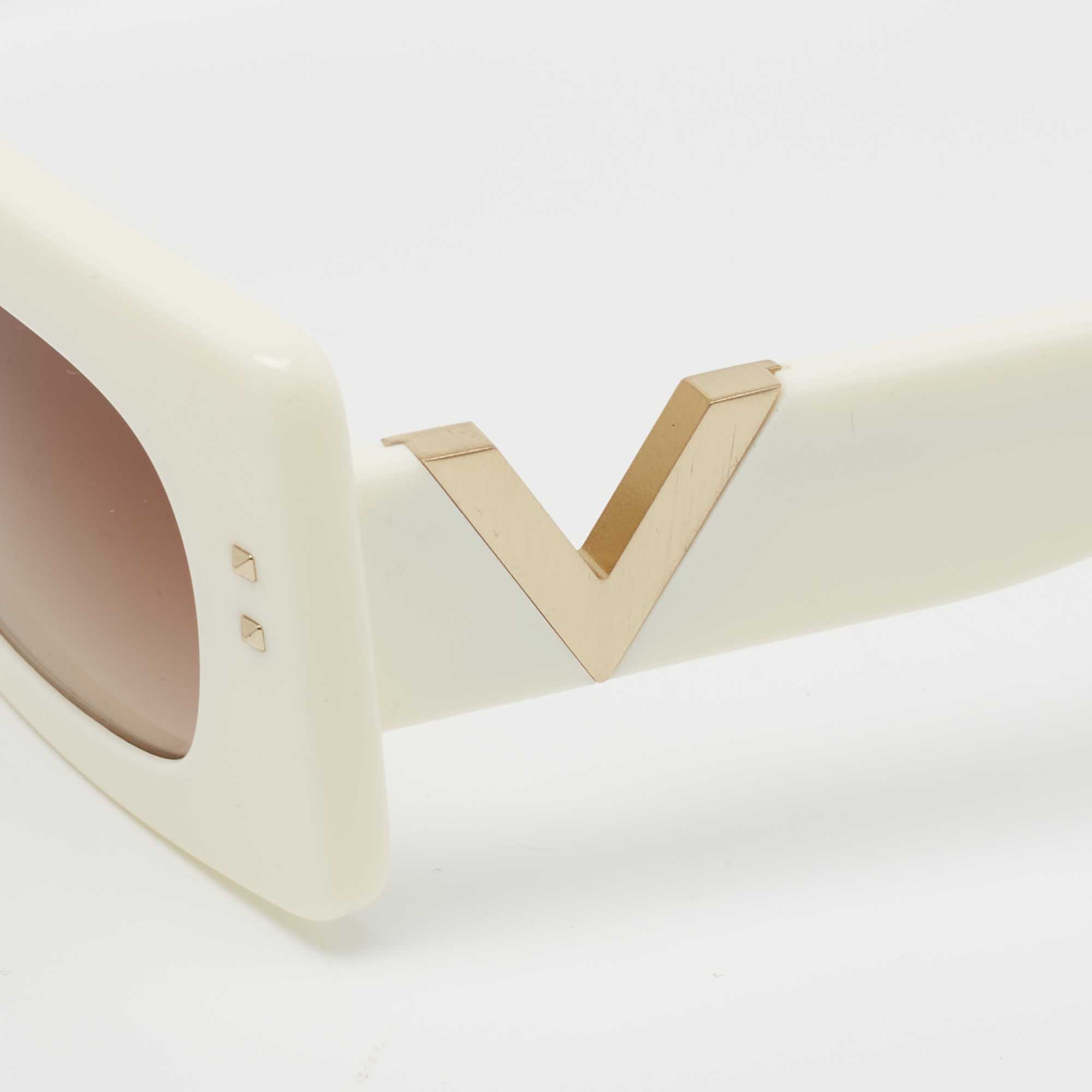 

Valentino Off-White / Brown Gradient VLogo VA 4094 Rectangle Sunglasses