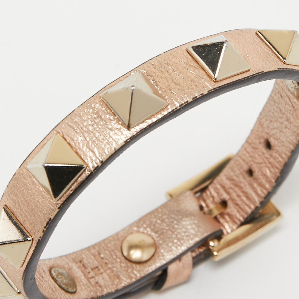 

Valentino Rockstud Leather Gold Tone Bracelet