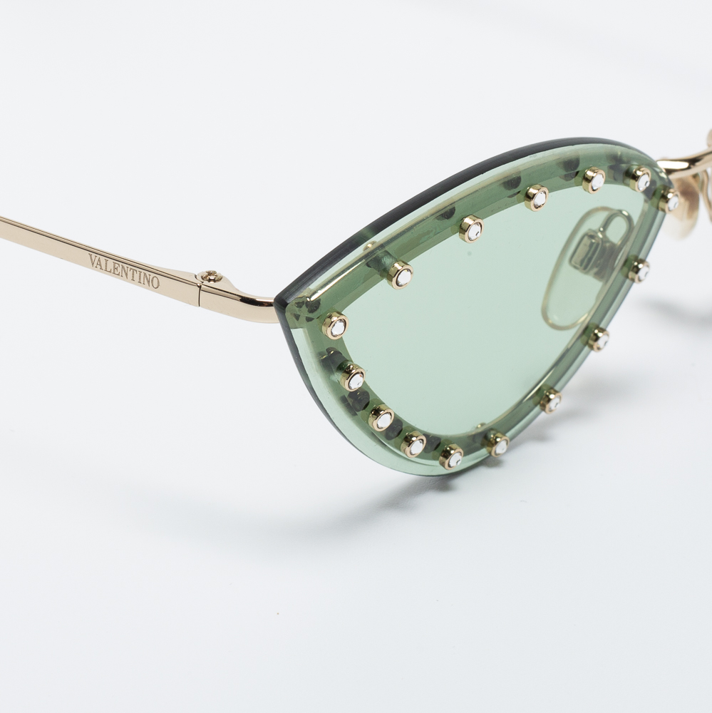 

Valentino Green VA2033 Embellished Cat Eye Sunglasses