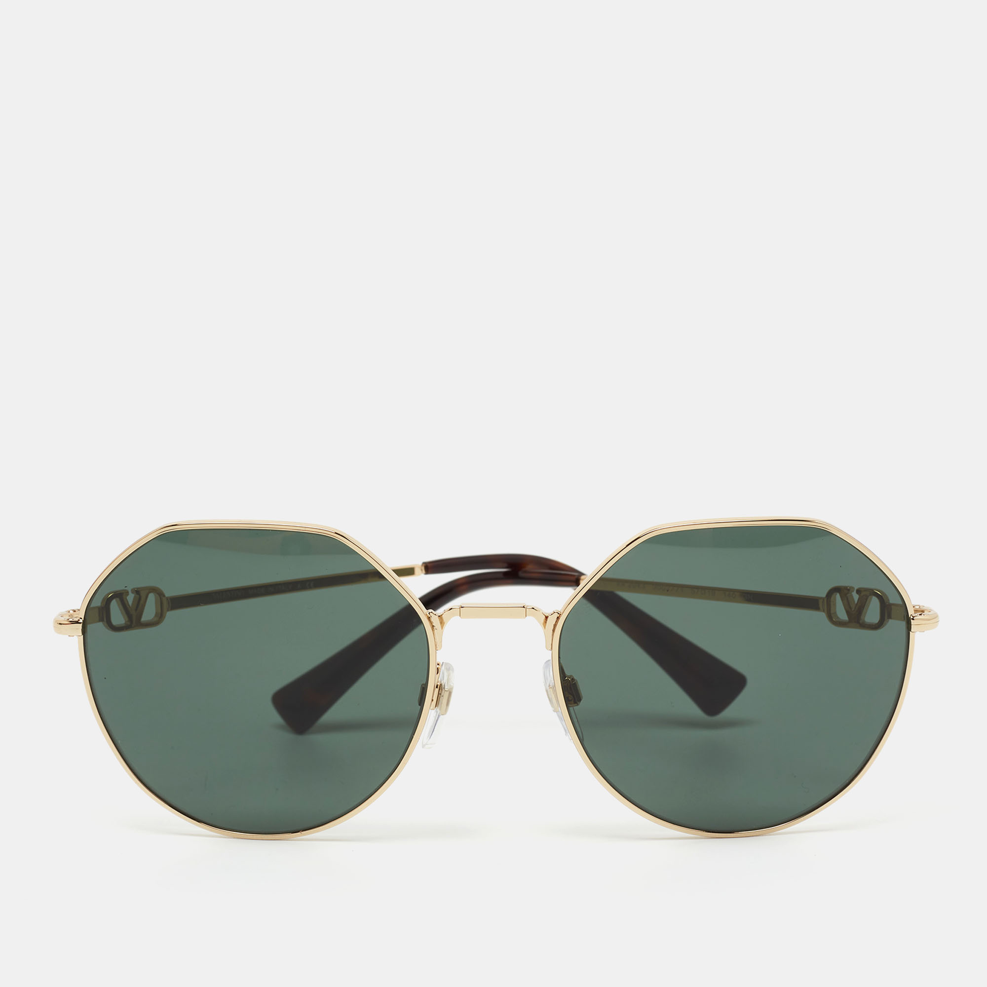 مملوكة مسبقًا Valentino Black VA2043 VLogo Round Sunglasses