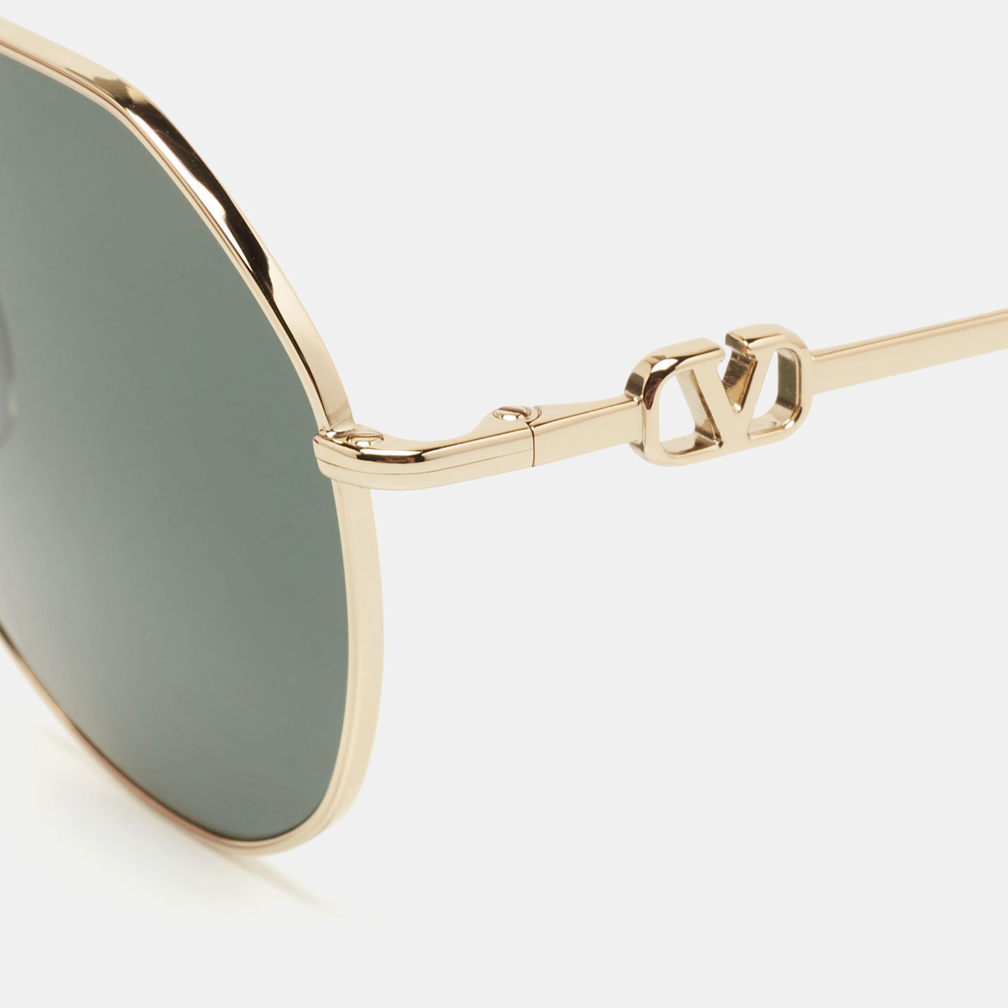 

Valentino Black/Gold VA2043 Vlogo Round Sunglasses
