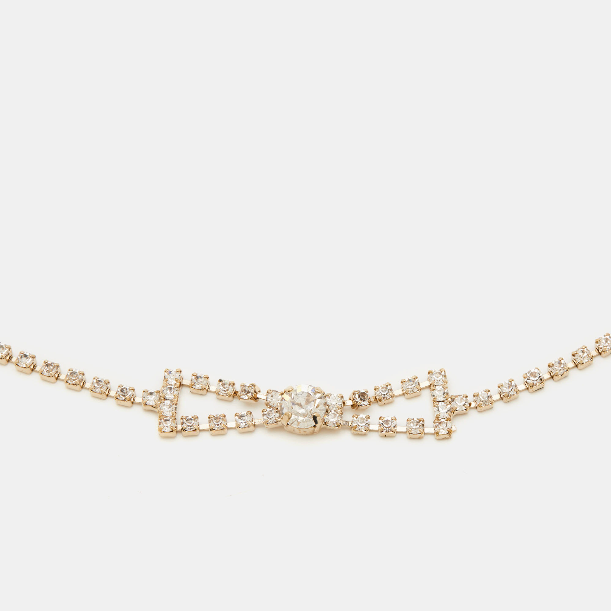 

Valentino Gold Tone Crystal Bow Link Belt