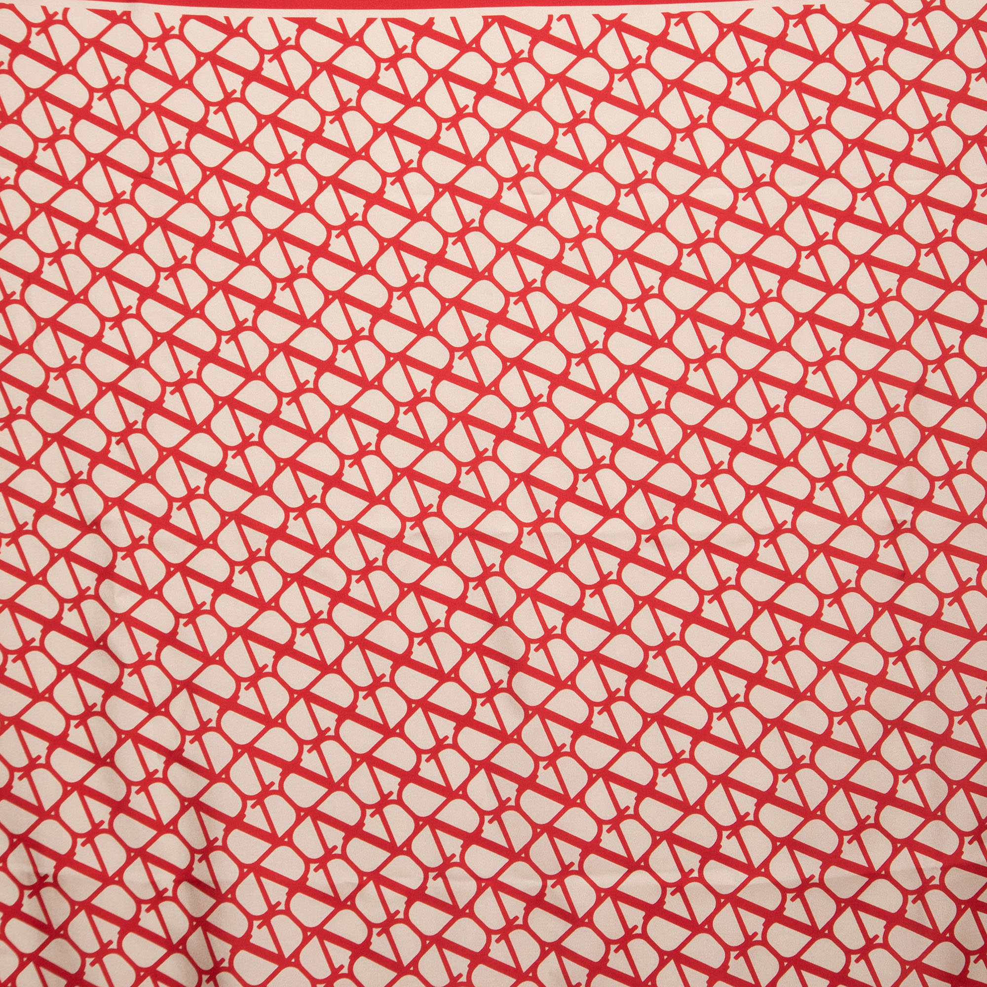 

Valentino Red Toile Iconographe Print Silk Scarf