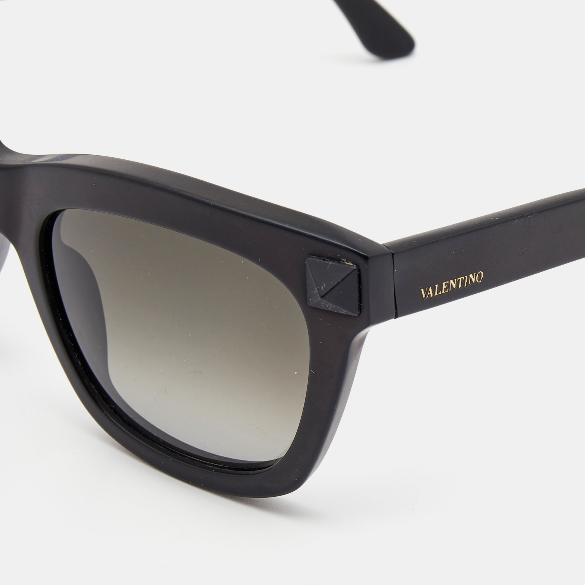 

Valentino Black Matte Rockstud Wayfarer Sunglasses