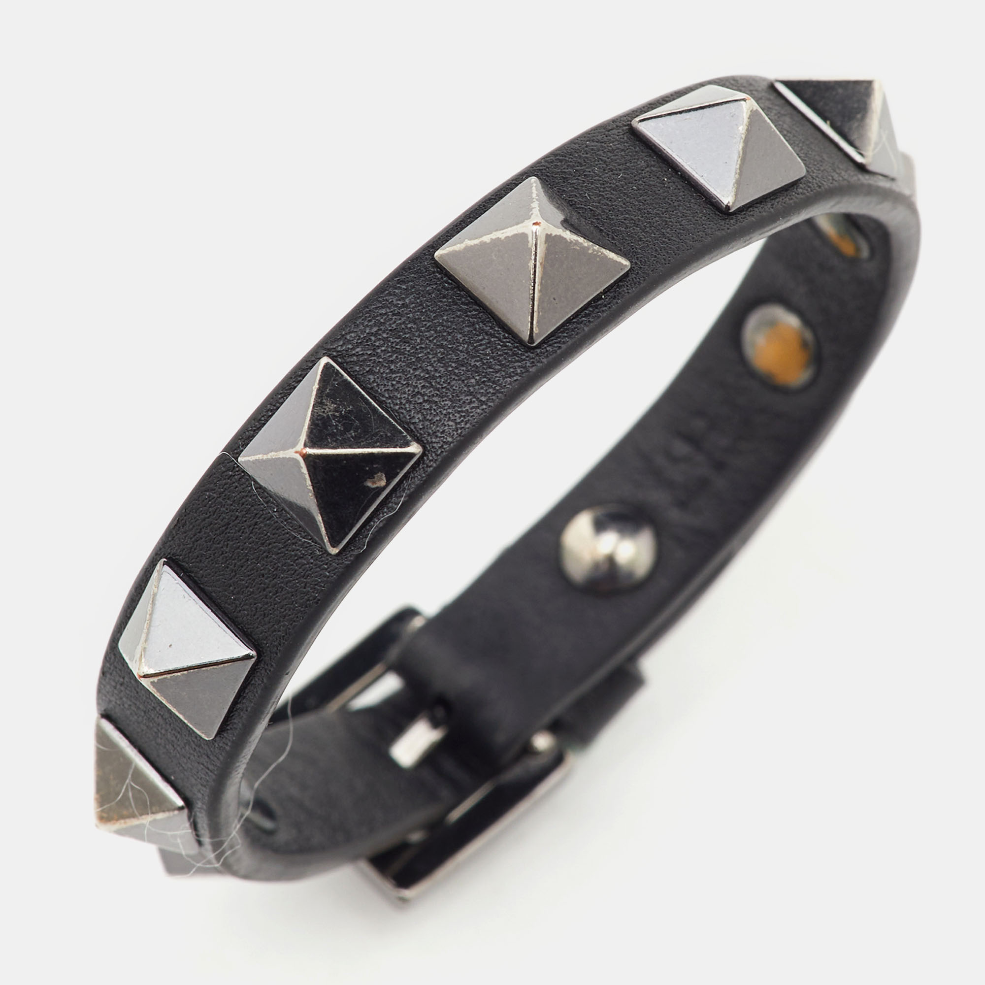 

Valentino Black Leather Rockstud Wrap Bracelet