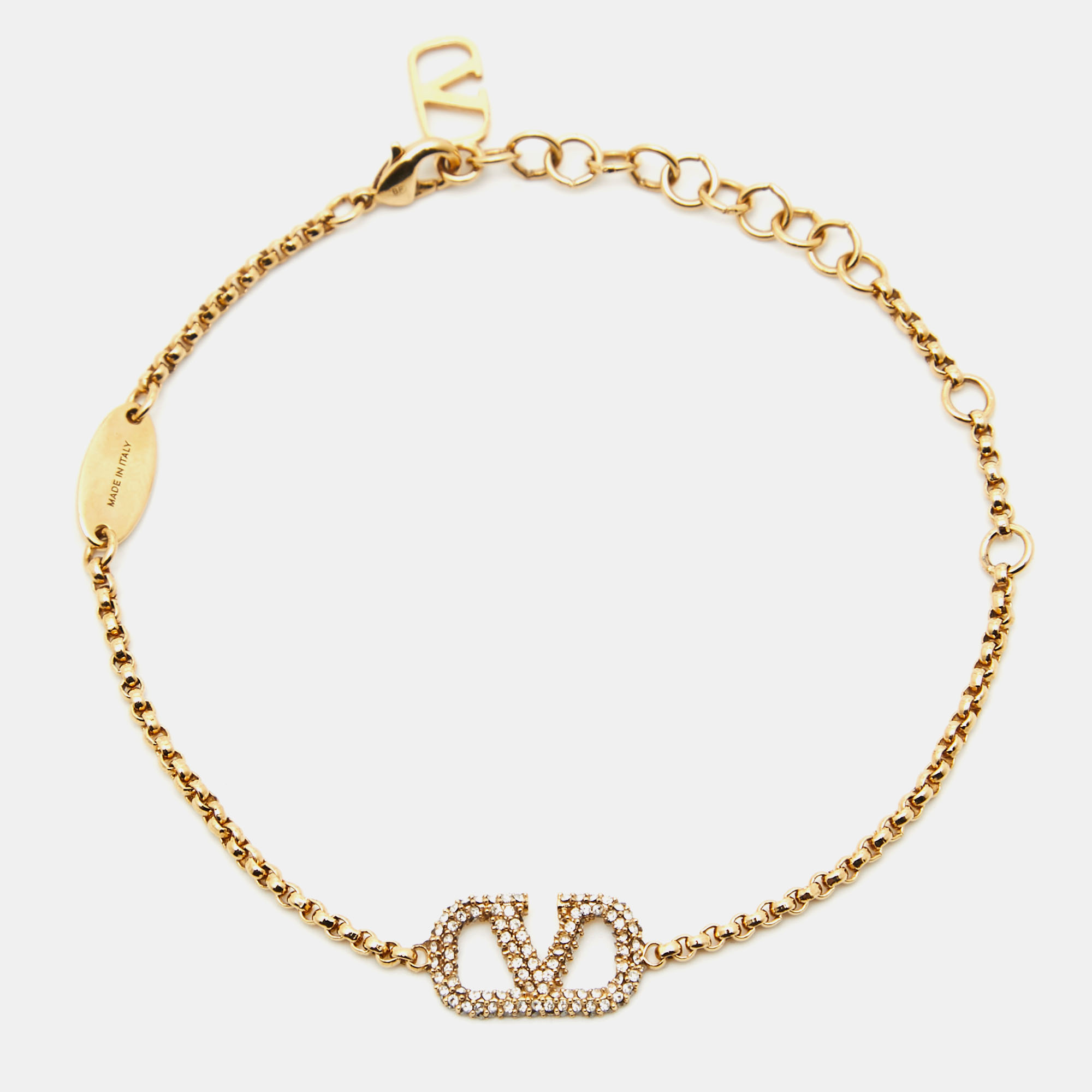 

Valentino Vlogo Crystal Gold Tone Bracelet