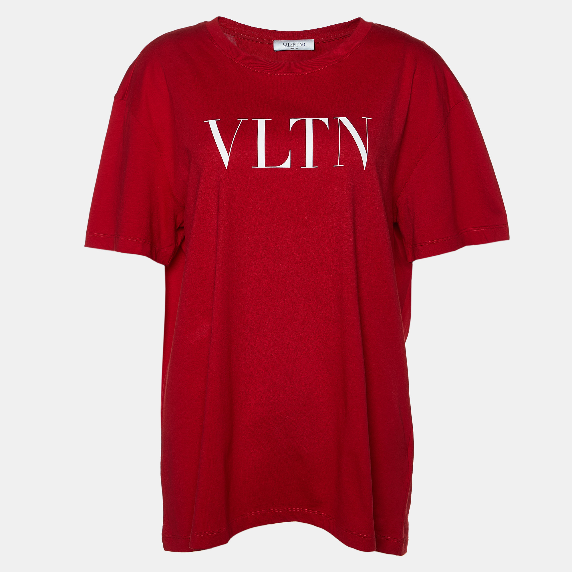 

Valentino Red Printed Cotton Knit Round Neck T-Shirt L