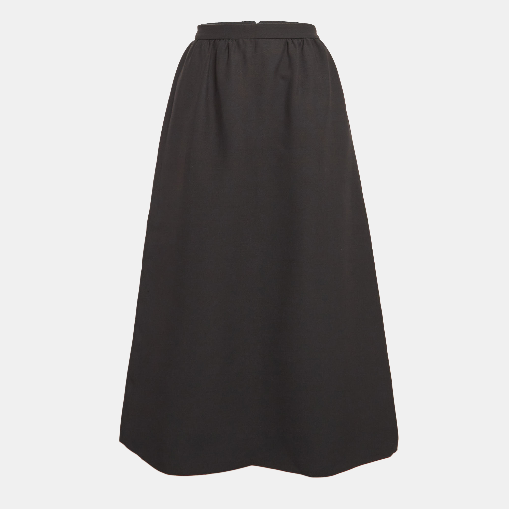 Pre-owned Valentino Black Wool Blend Midi Skirt S