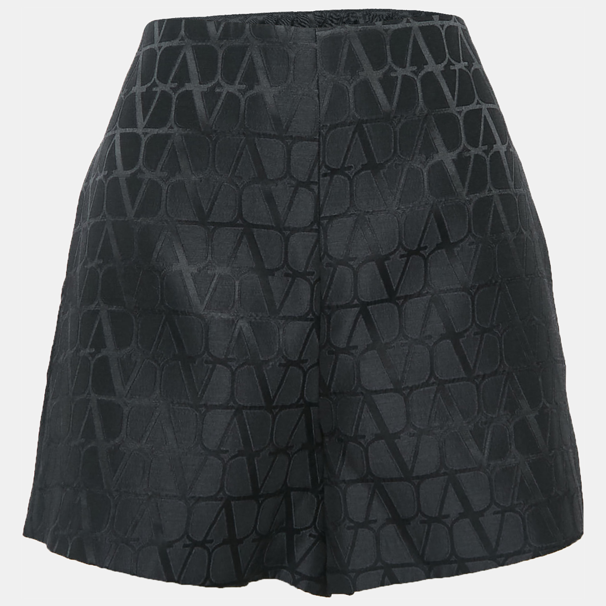 

Valentino Black Monogram Jacquard Shorts XS