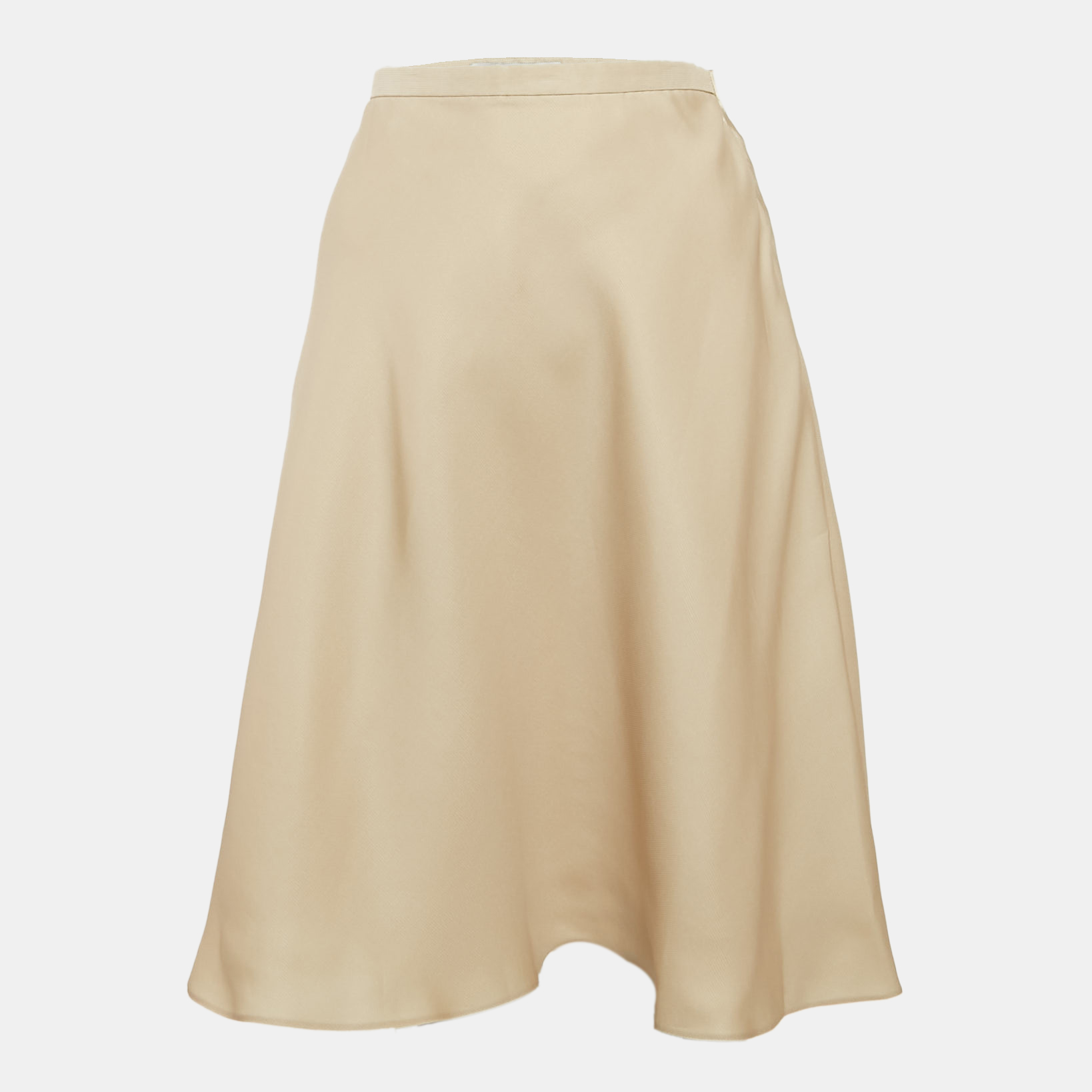 

Valentino Beige Silk Flared Knee-Length Skirt L