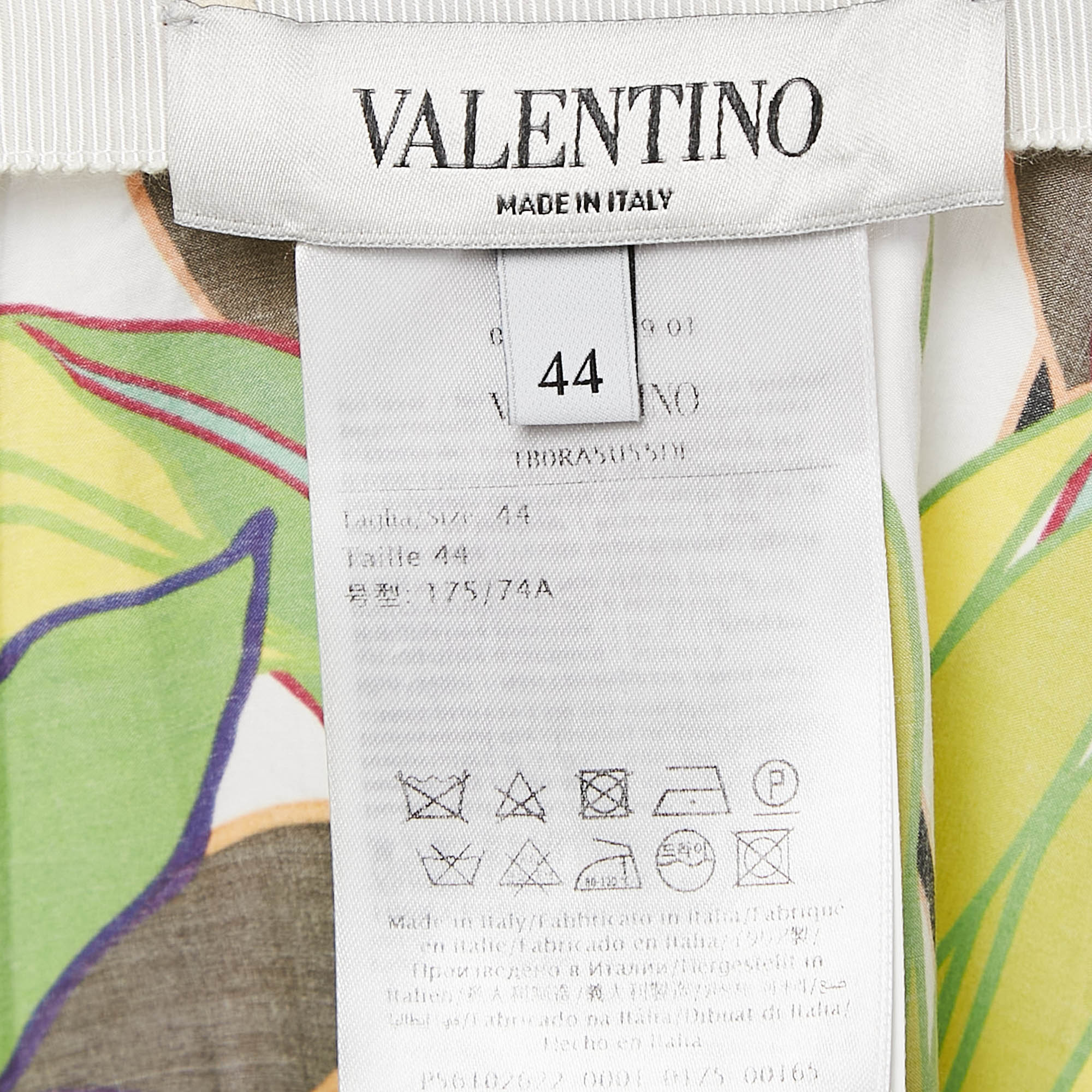 Valentino Multicolor Printed Cotton Midi Skirt M 