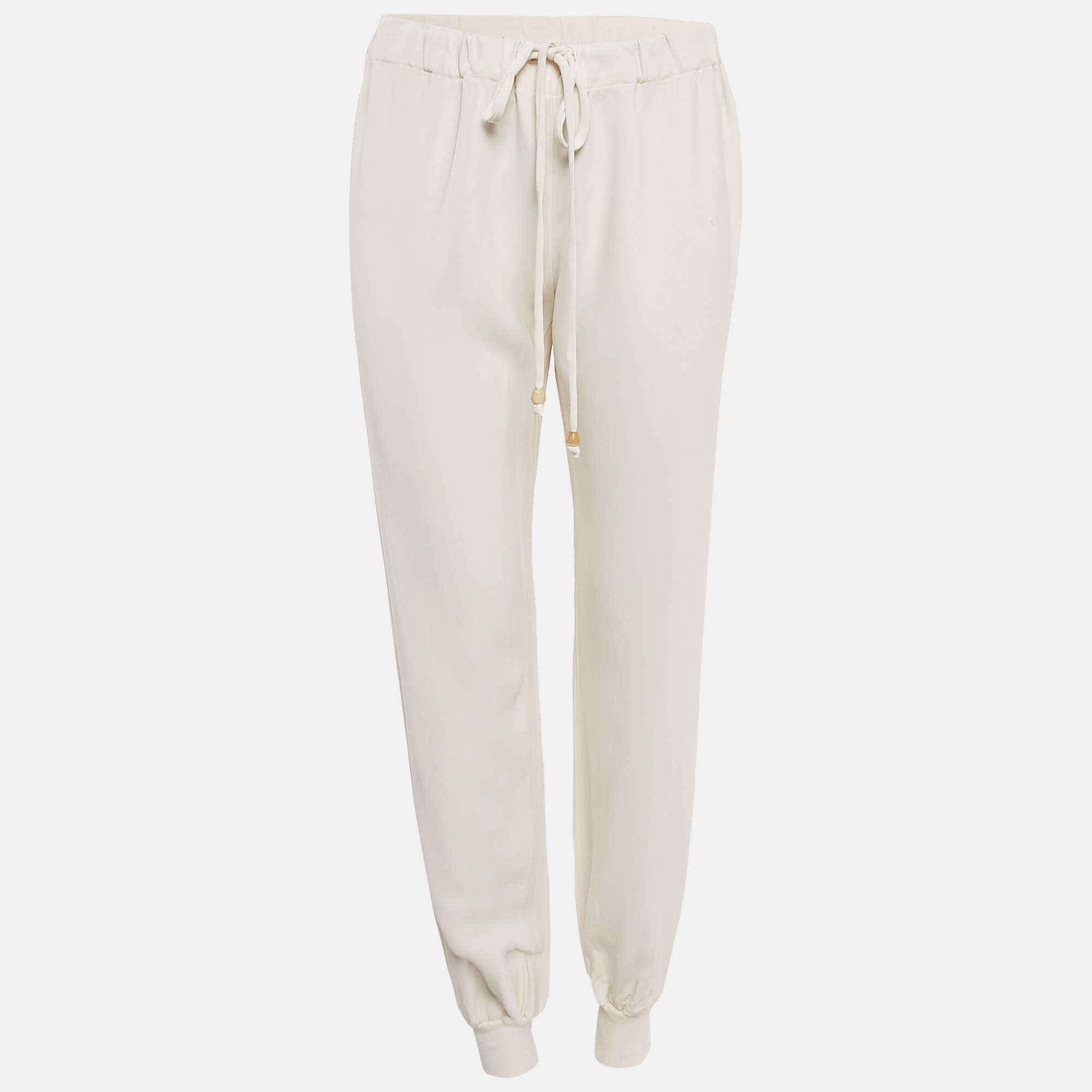 

Valentino Off-White Crepe Pants M