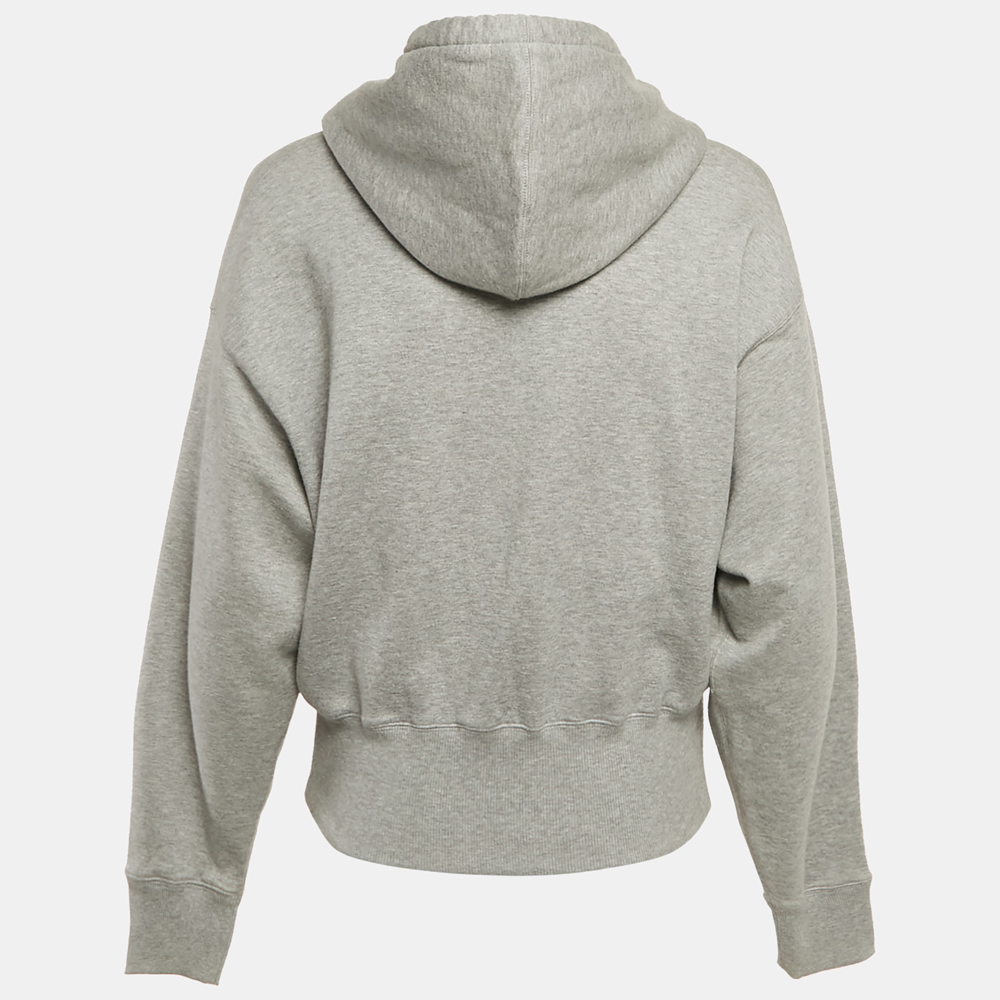 Valentino Grey Logo Sequin Cotton Knit Hooded Sweatshirt L 