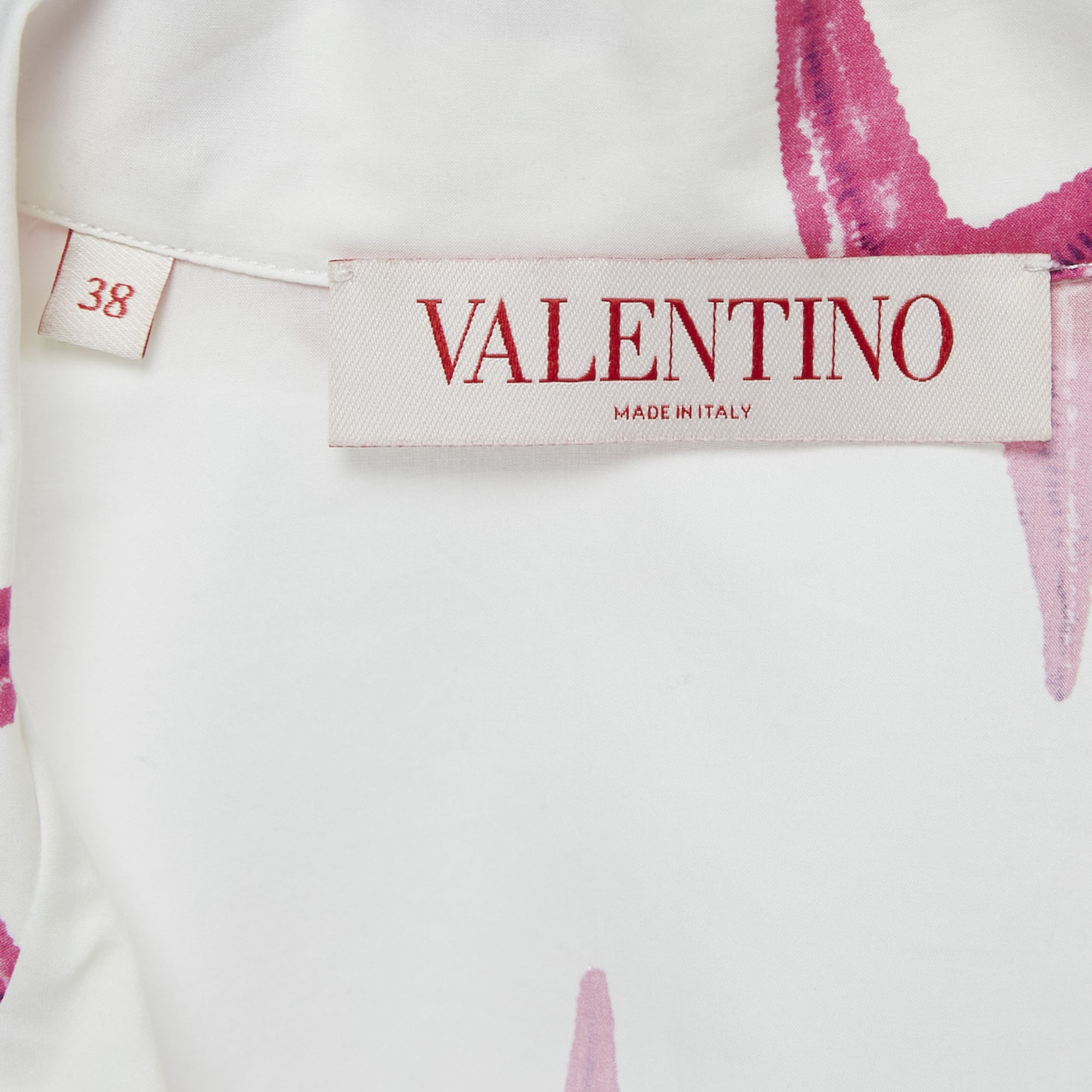 Valentino White Star Fish Print Cotton Shirts and Shorts Set S 
