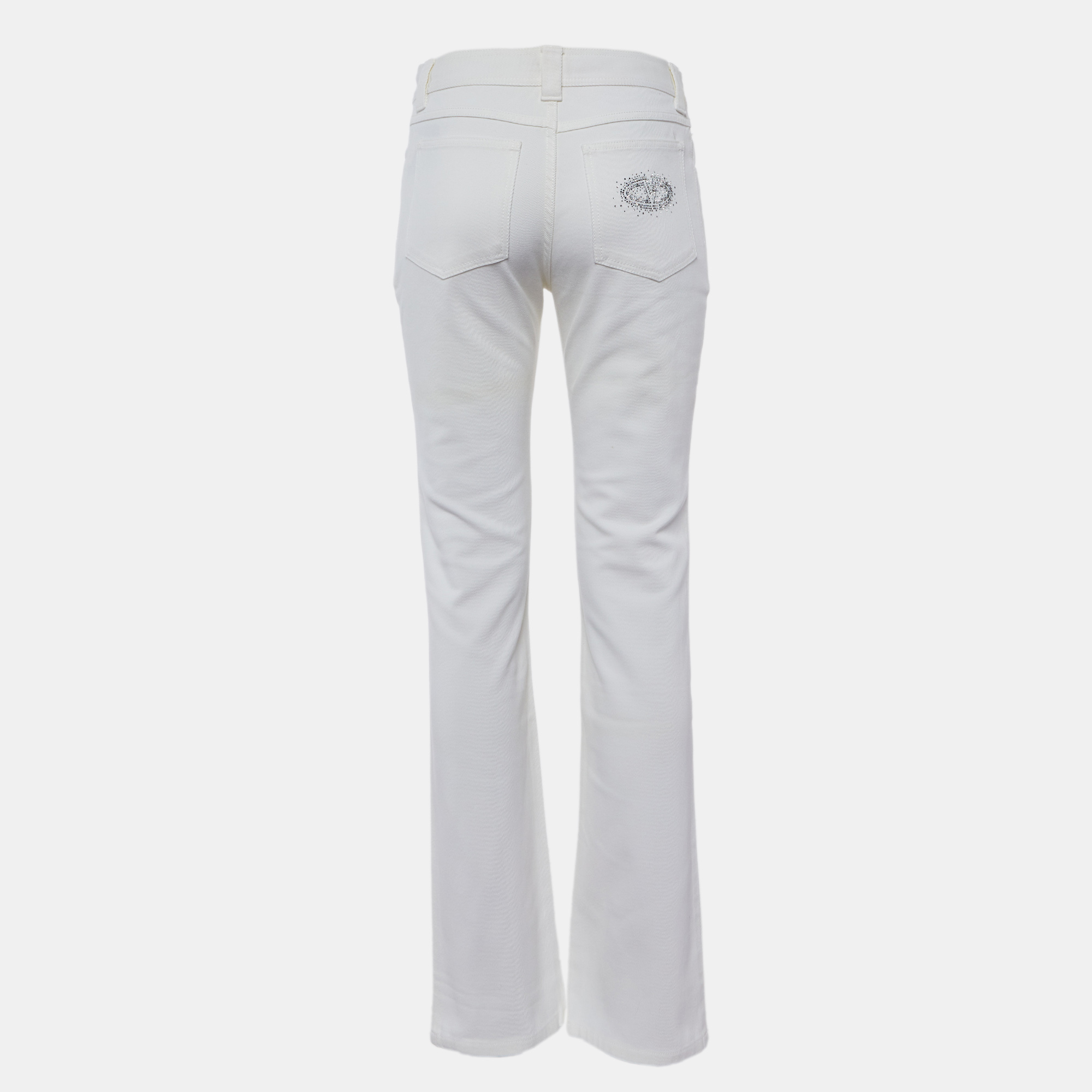 Valentino Vintage White Cotton Slim Fit Jeans M/Waist 30